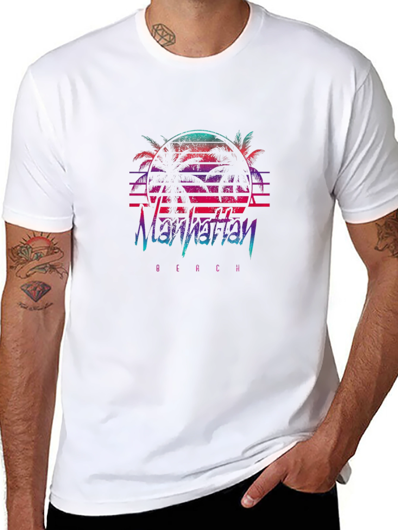 Manhattan Beach Retro Graphic T-Shirt
