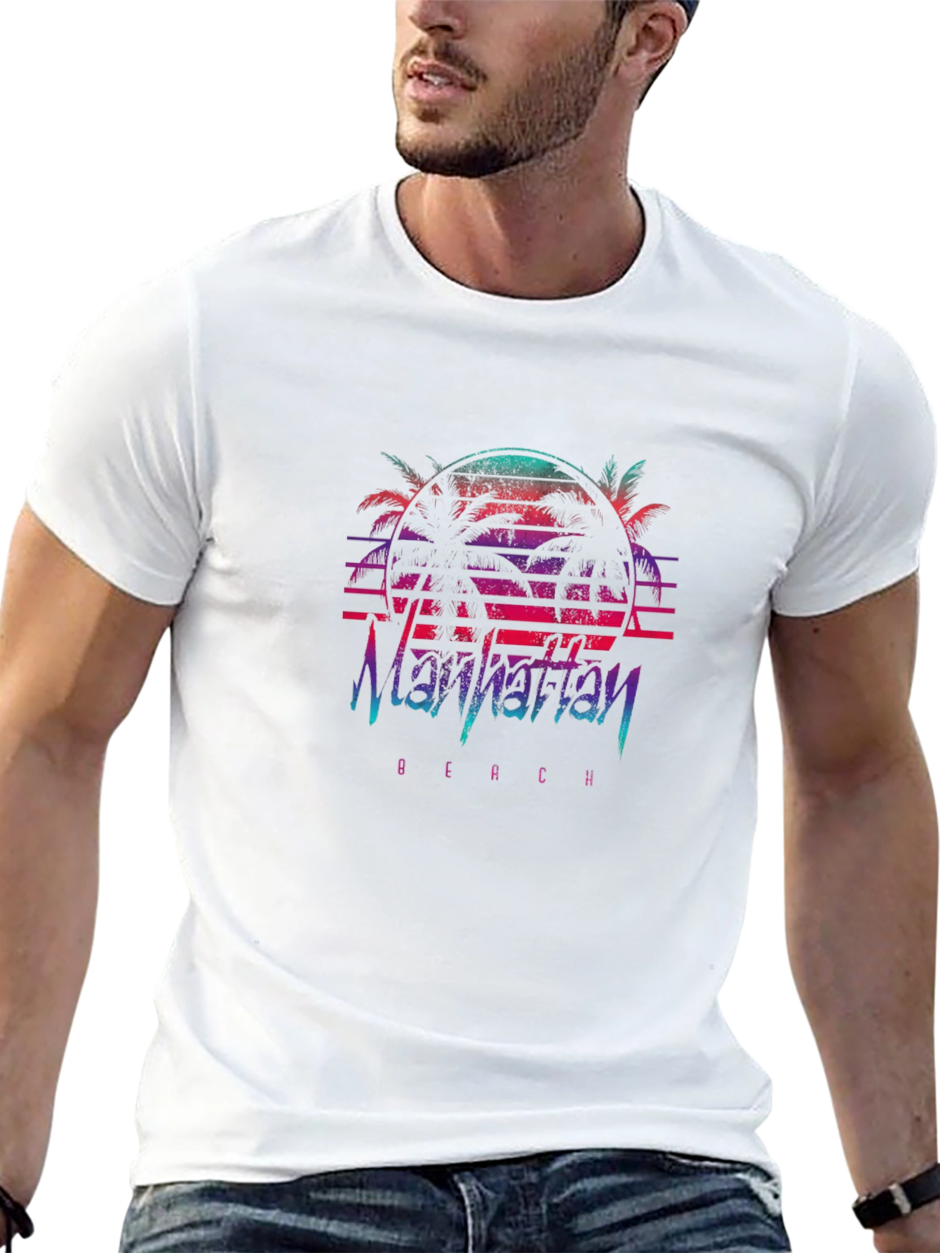 Manhattan Beach Retro Graphic T-Shirt