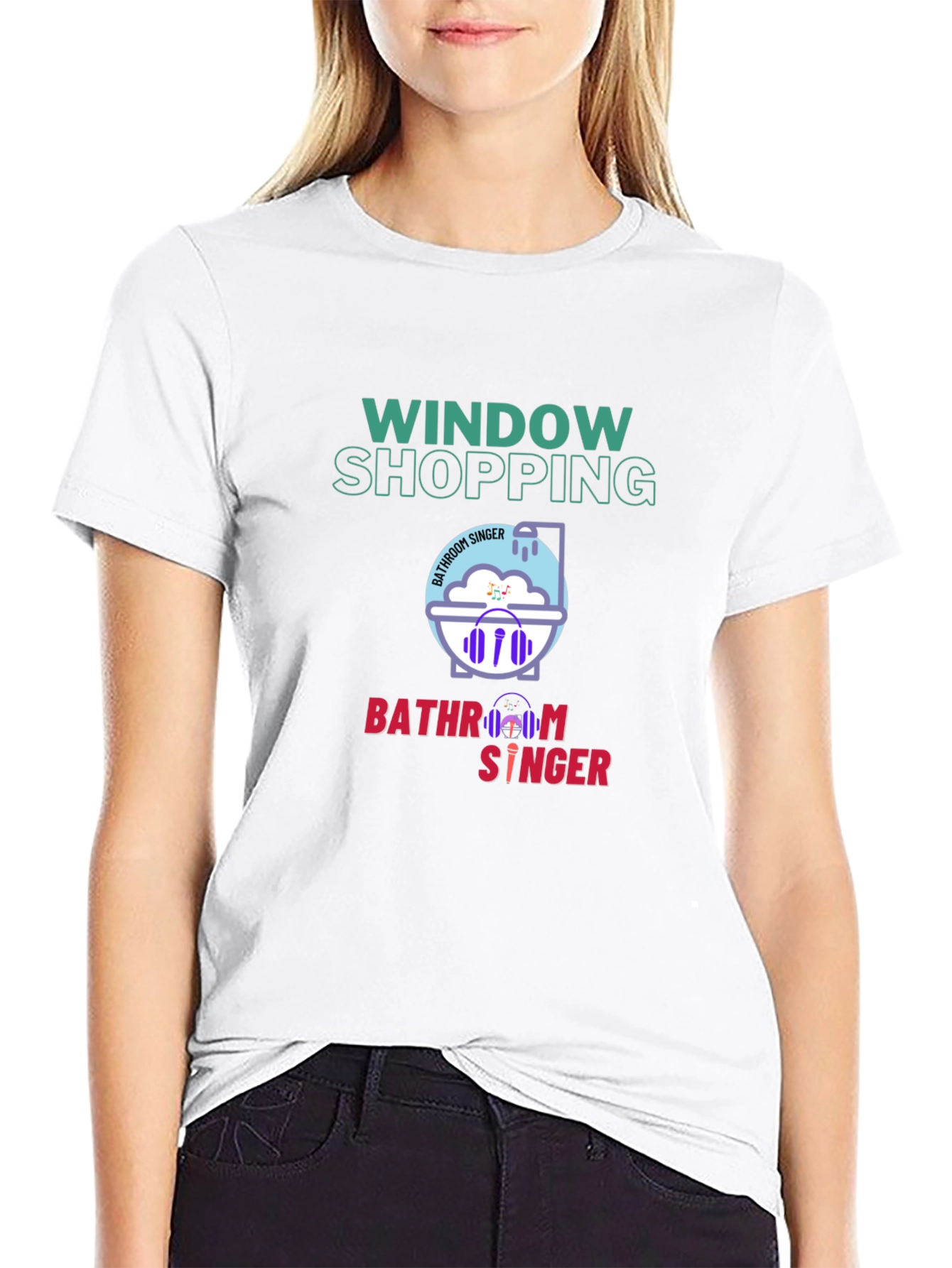 Window Shopping Bathroom Singer Graphic Tee