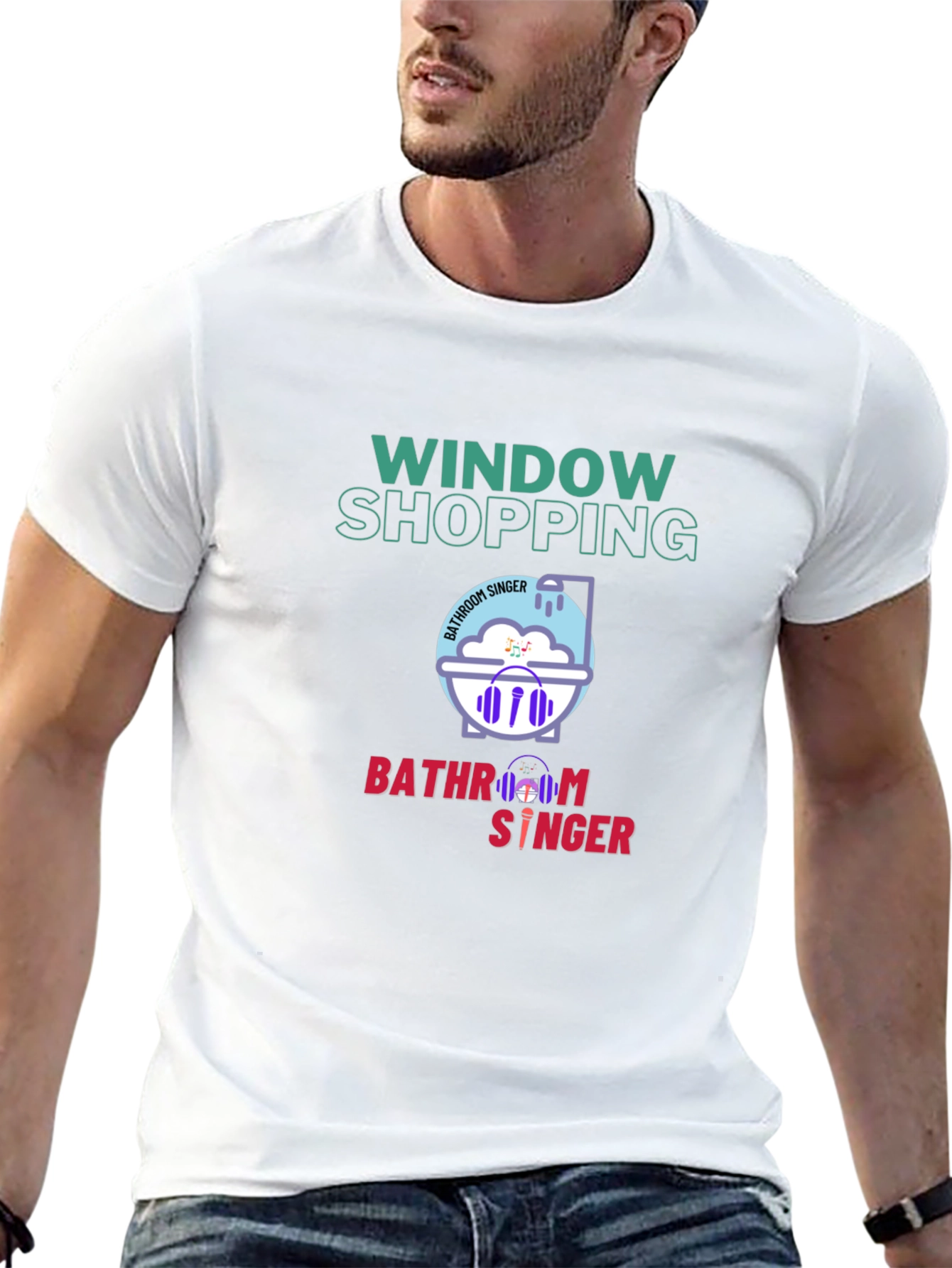 Window Shopping Bathroom Singer Graphic Tee