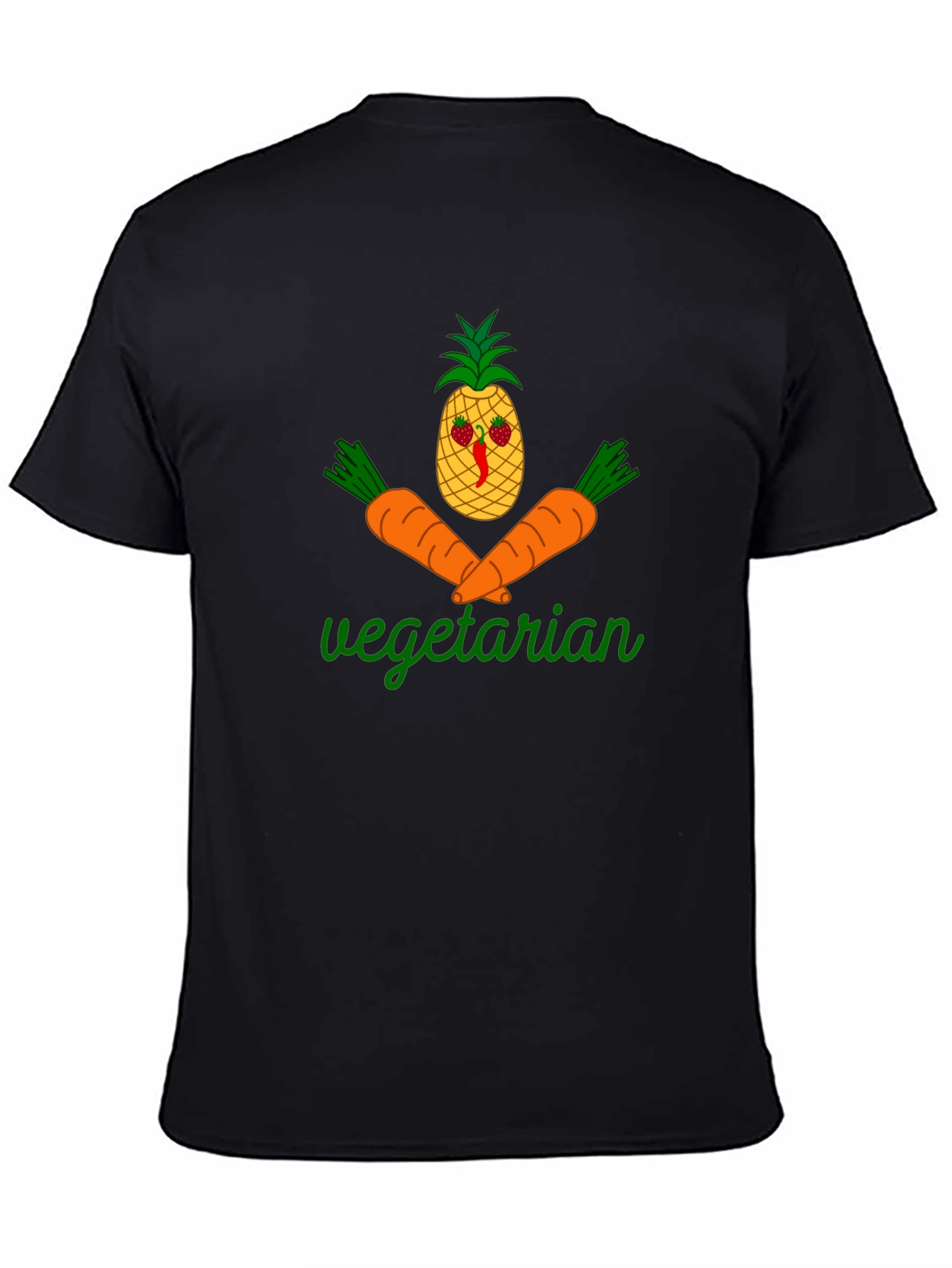 Vegetarian Graphic T-Shirt - Pineapple & Carrot Design