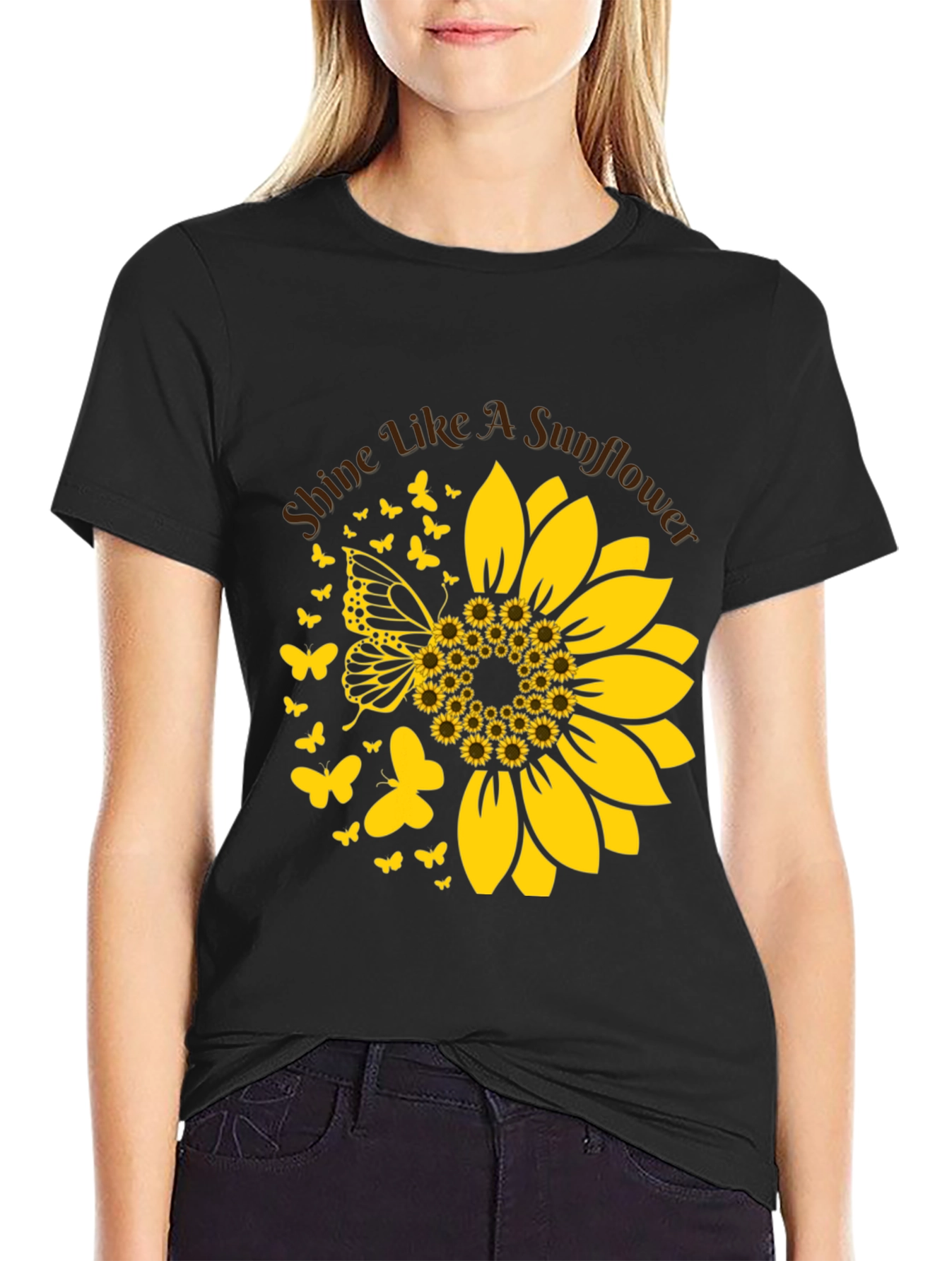 Sunflower Butterfly Graphic Tee