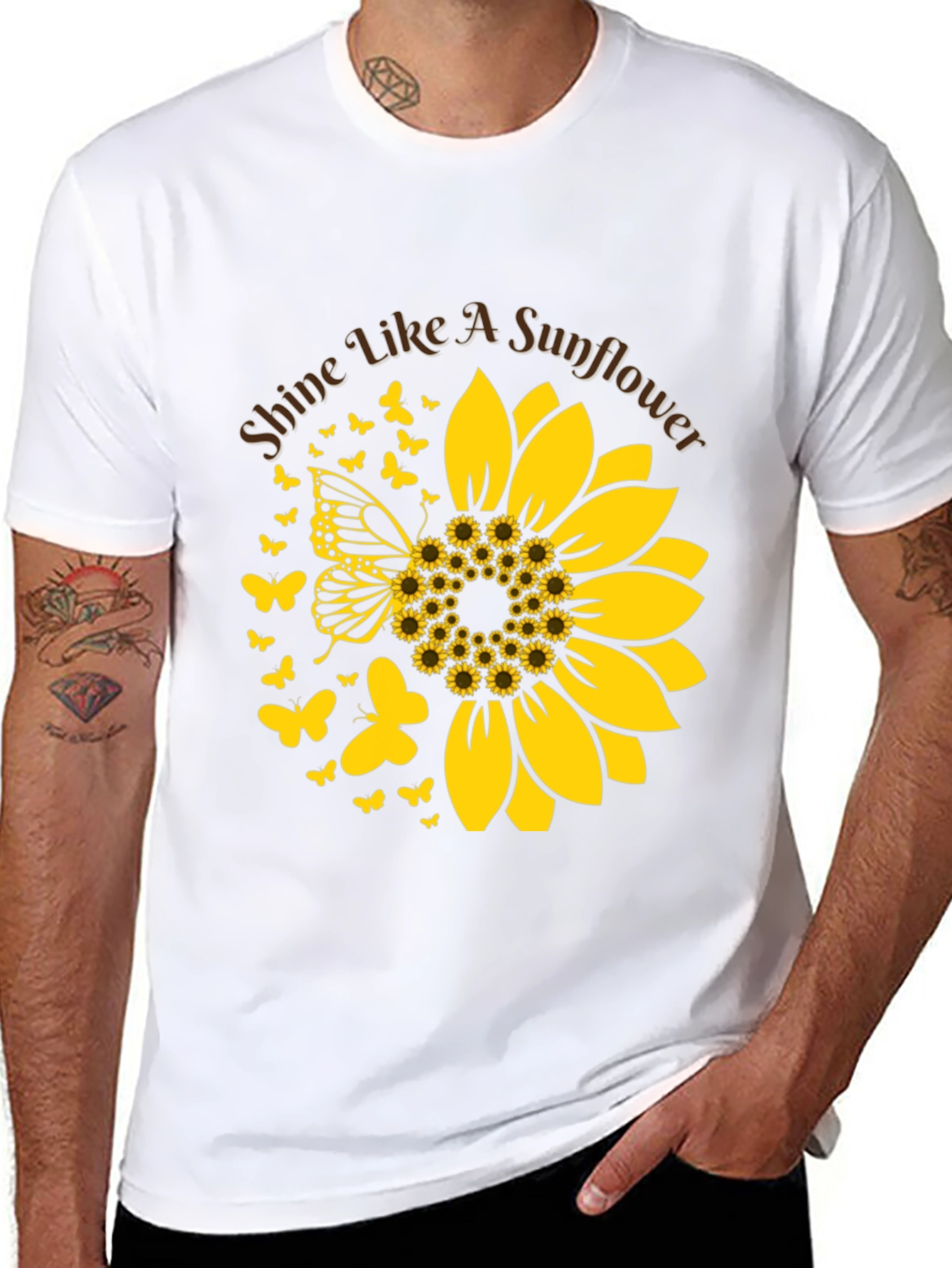 Sunflower Butterfly Graphic Tee