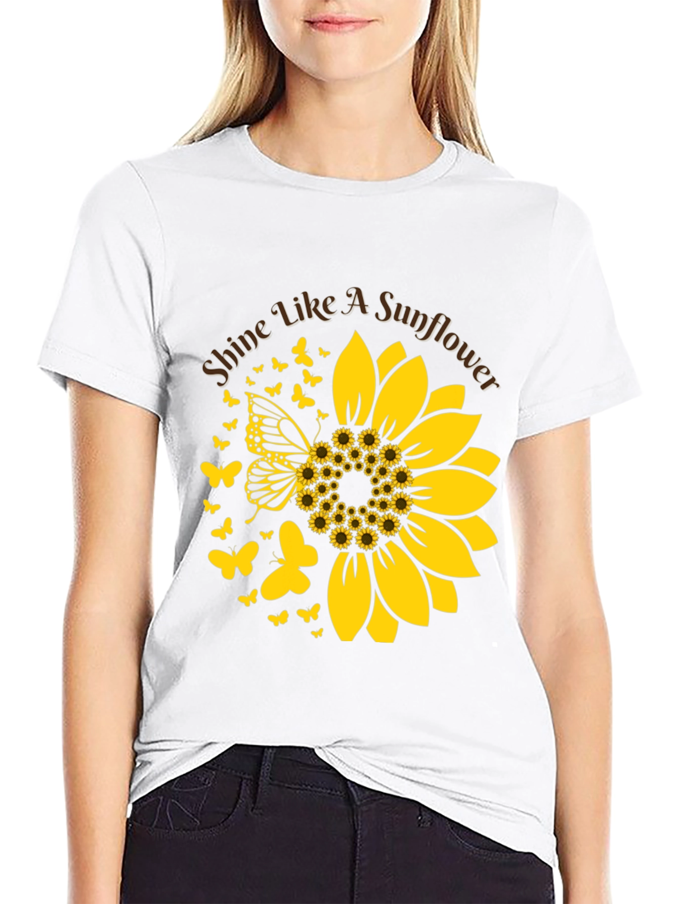 Sunflower Butterfly Graphic Tee