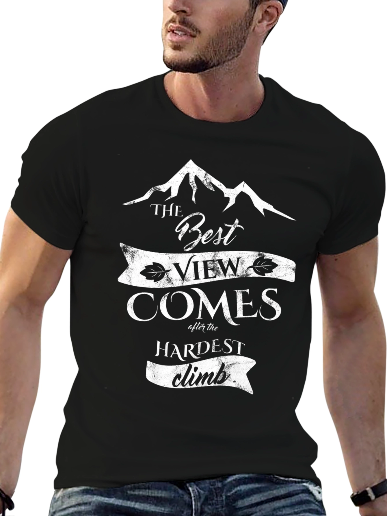 Inspirational Mountain Climb T-Shirt - Best View Comes After