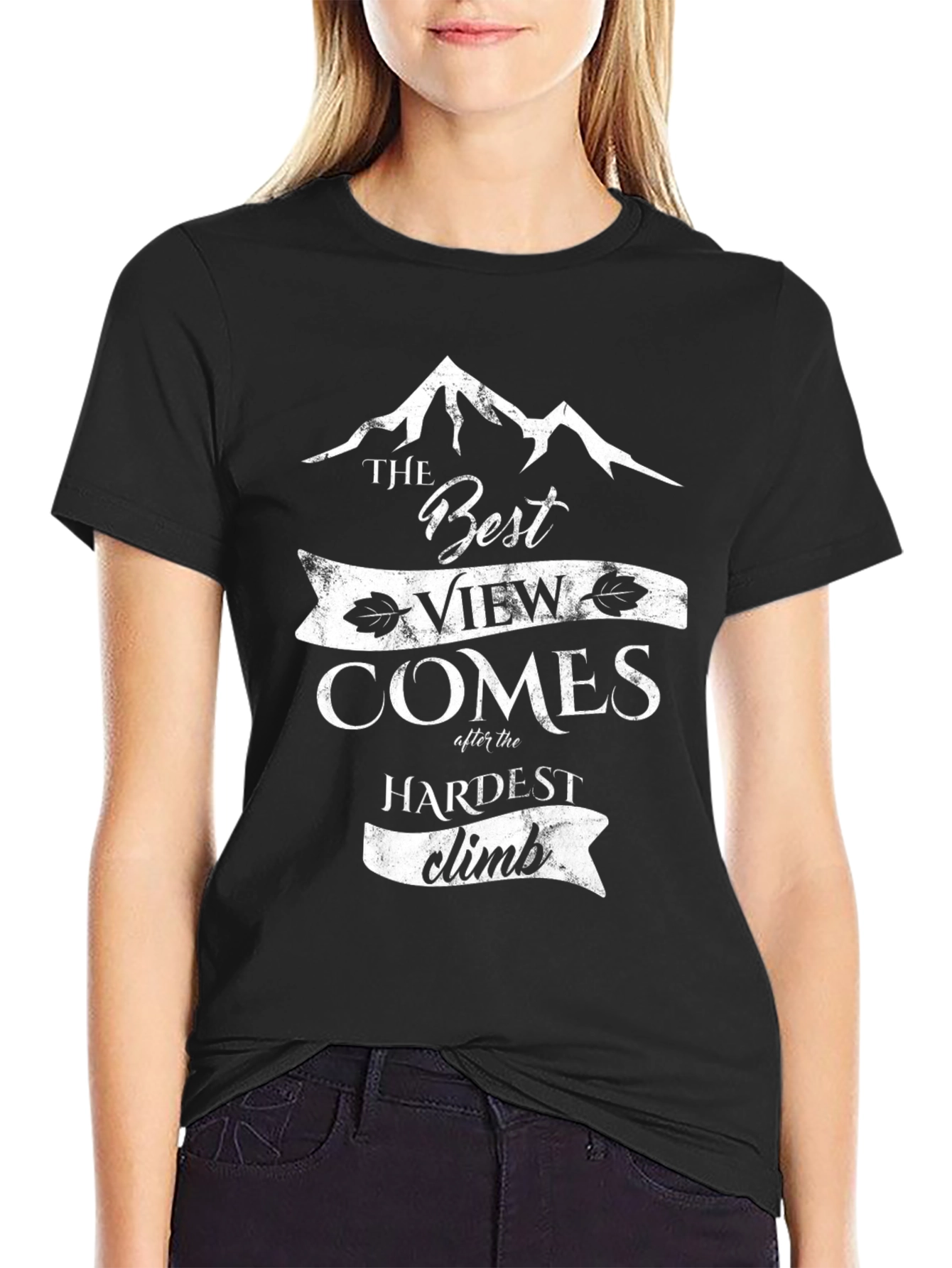 Inspirational Mountain Climb T-Shirt - Best View Comes After