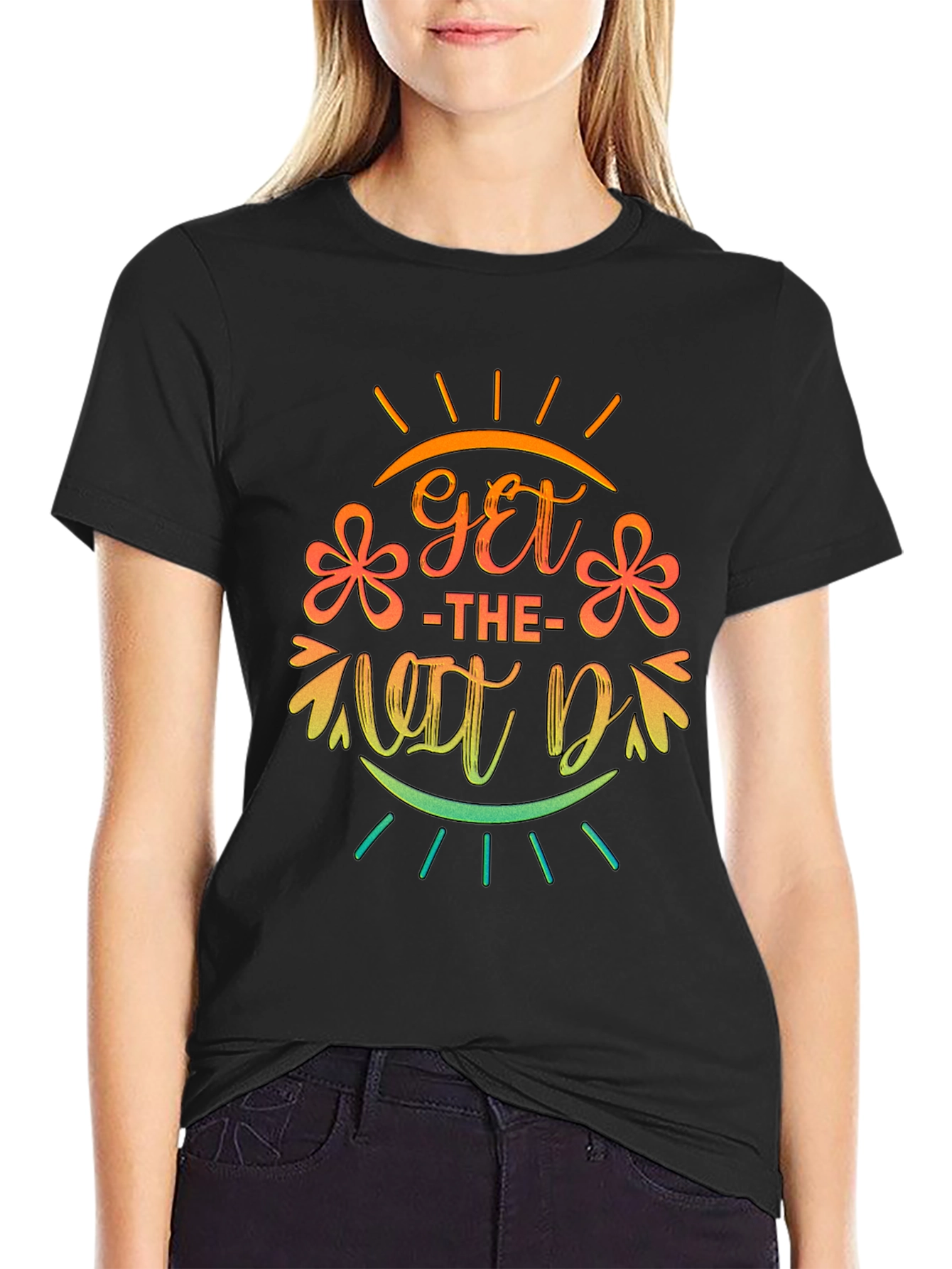 Get the Vibe On Black Graphic T-Shirt