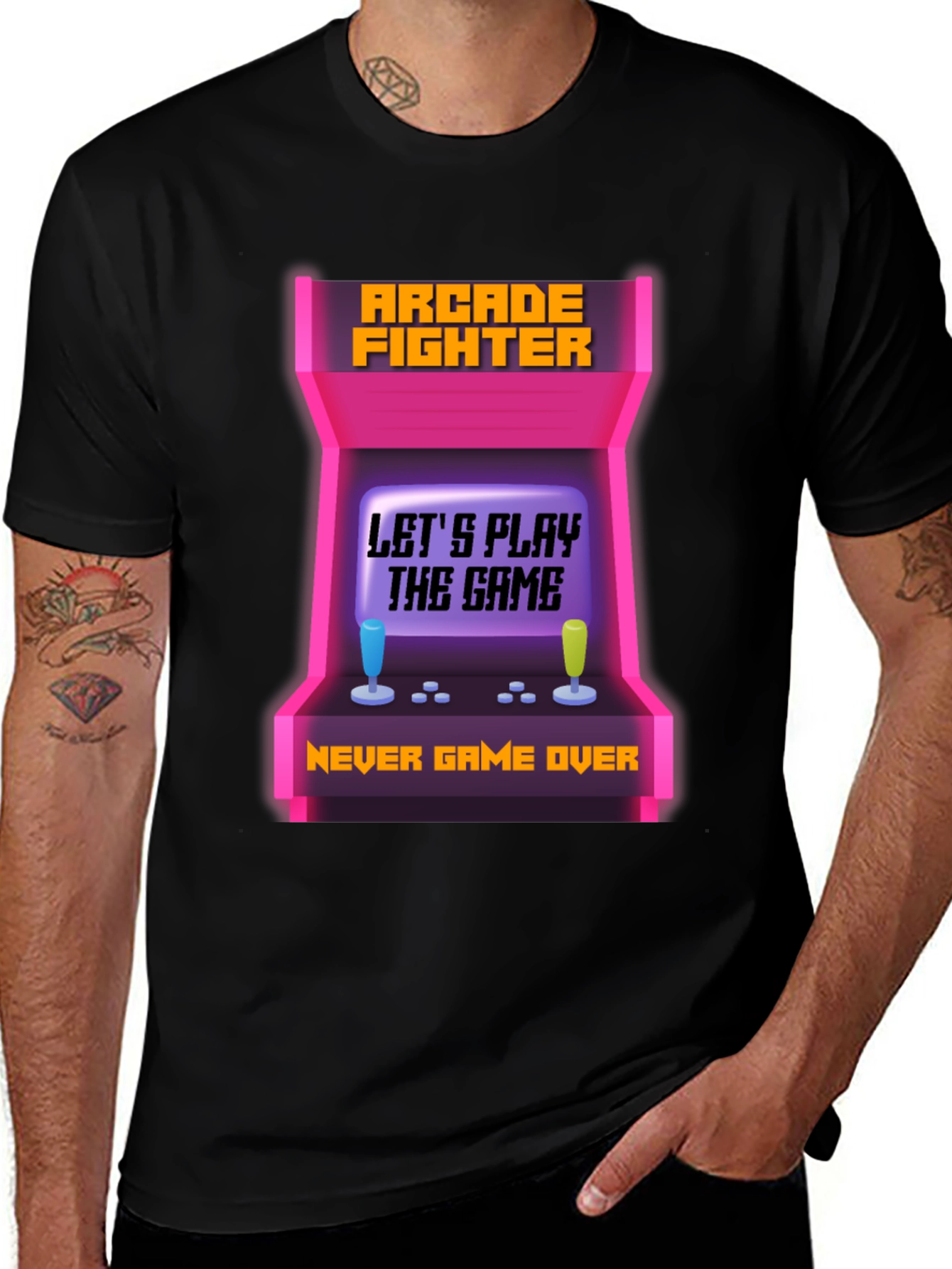 Arcade Fighter T-Shirt - Never Game Over Tee