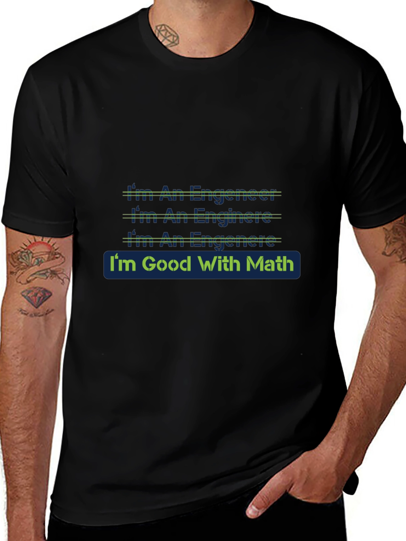 Engineer Math T-Shirt - Black Cotton Blend