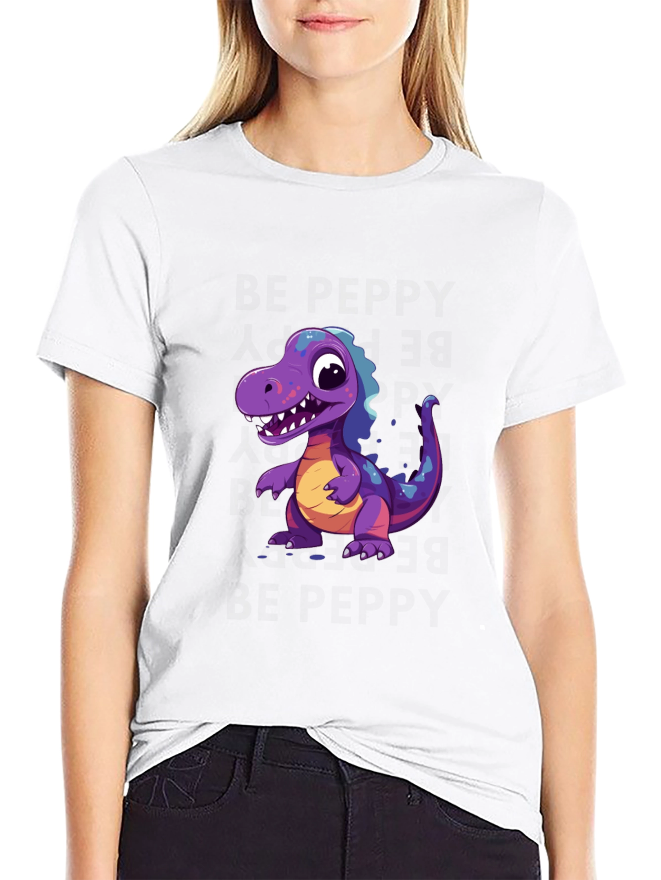 Dinosaur Graphic Tee - Black Cotton T-Shirt