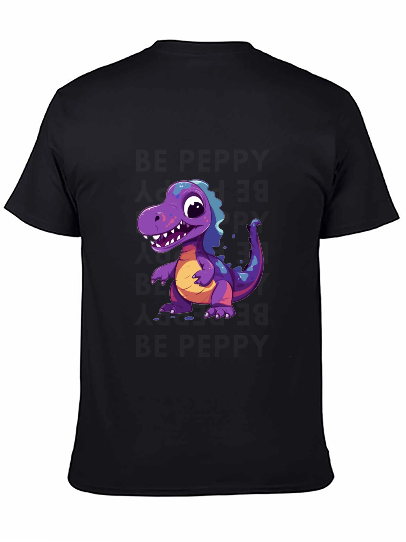 Dinosaur Graphic Tee - Black Cotton T-Shirt