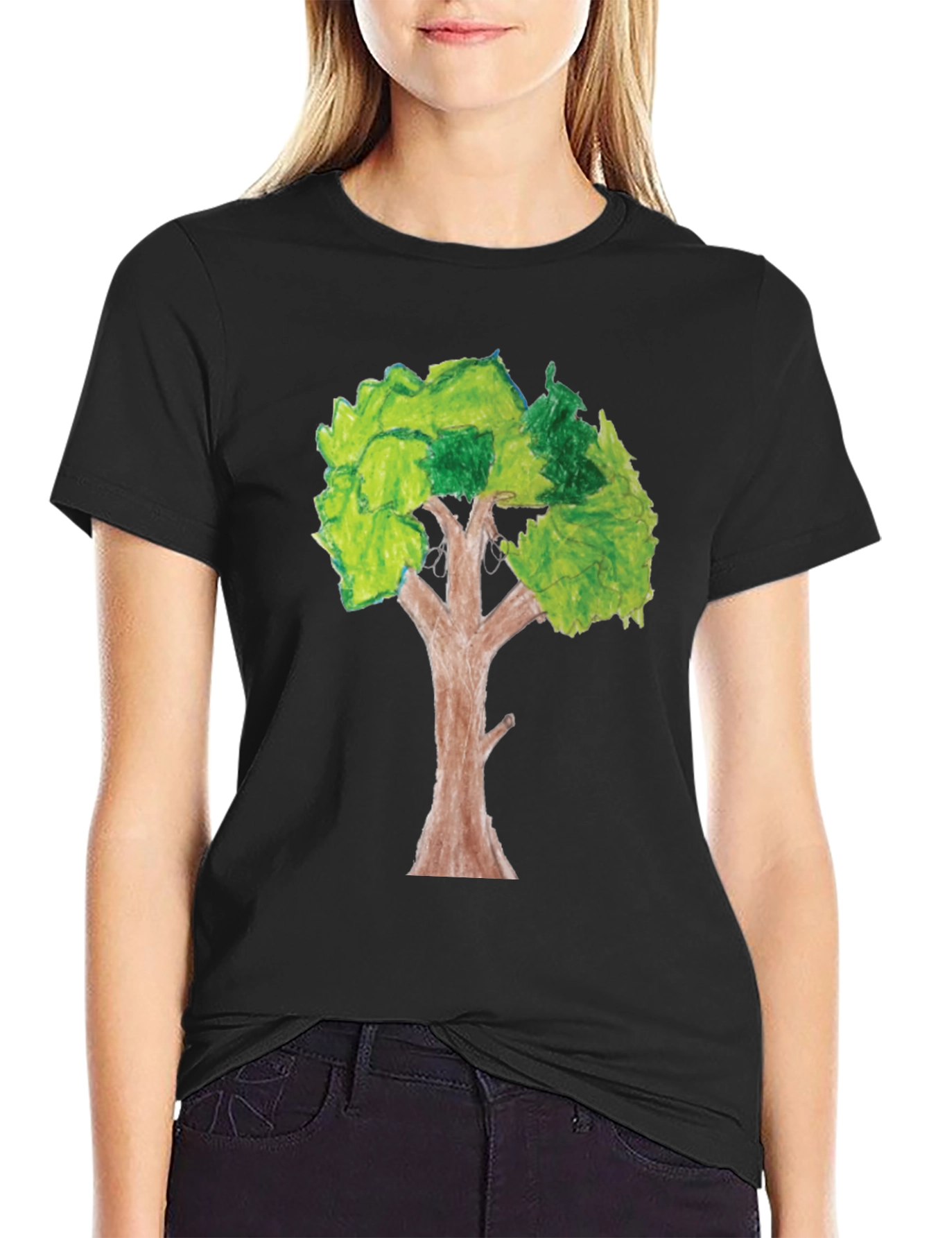 Nature Inspired Tree Graphic Tee - Black