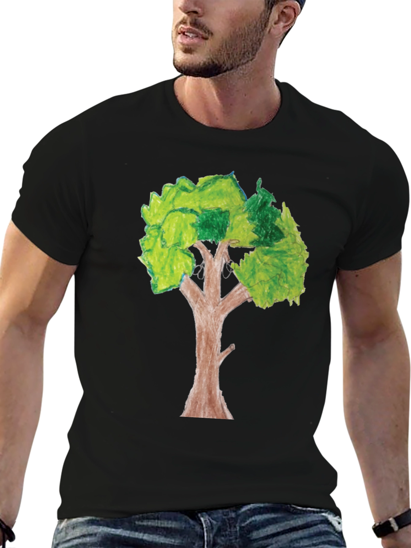 Nature Inspired Tree Graphic Tee - Black