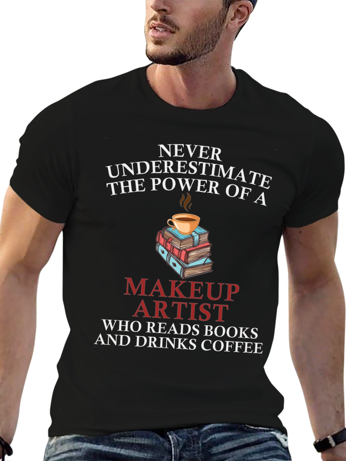 Makeup Artist Reads Books & Drinks Coffee T-Shirt