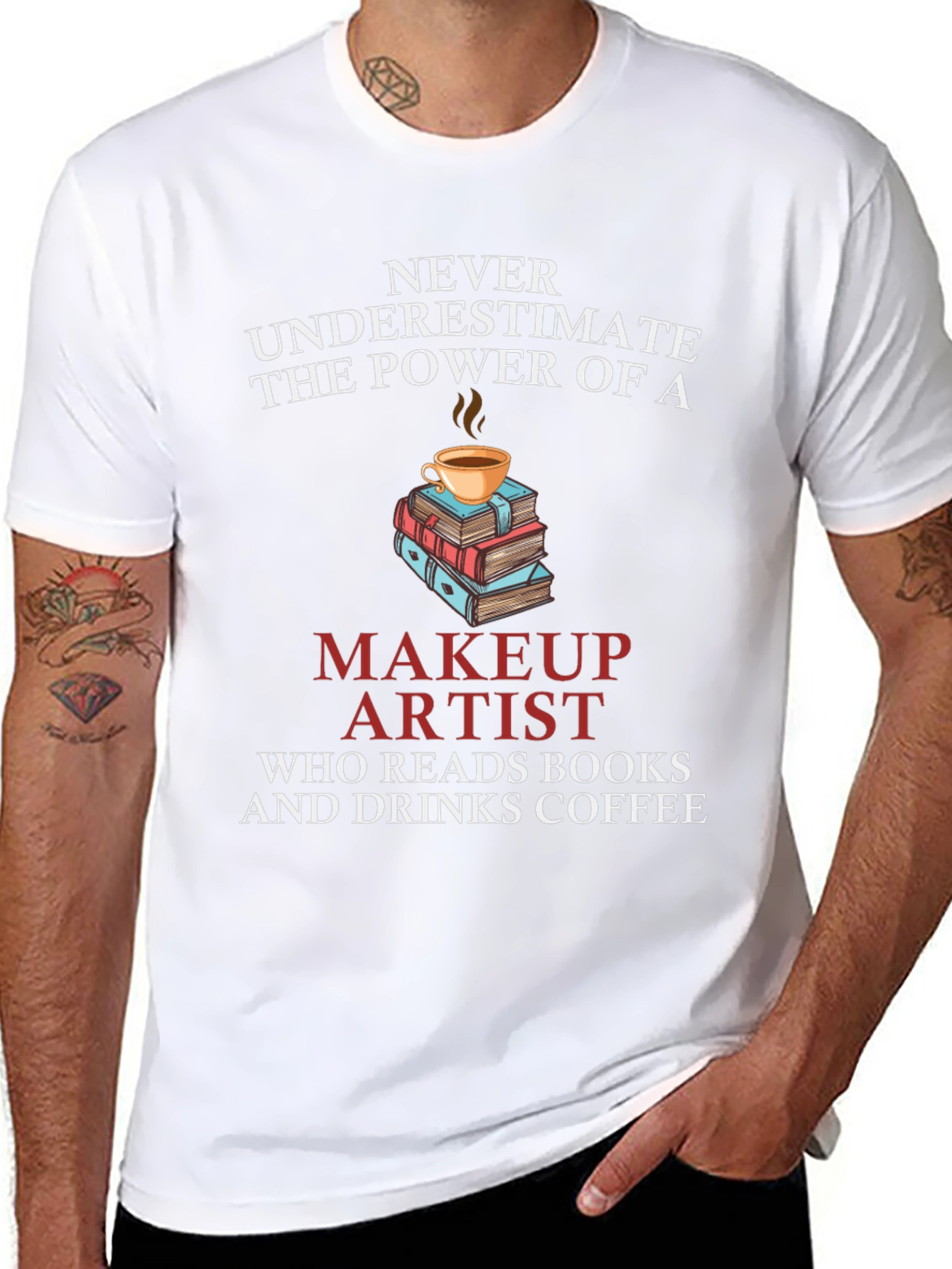 Makeup Artist Reads Books & Drinks Coffee T-Shirt