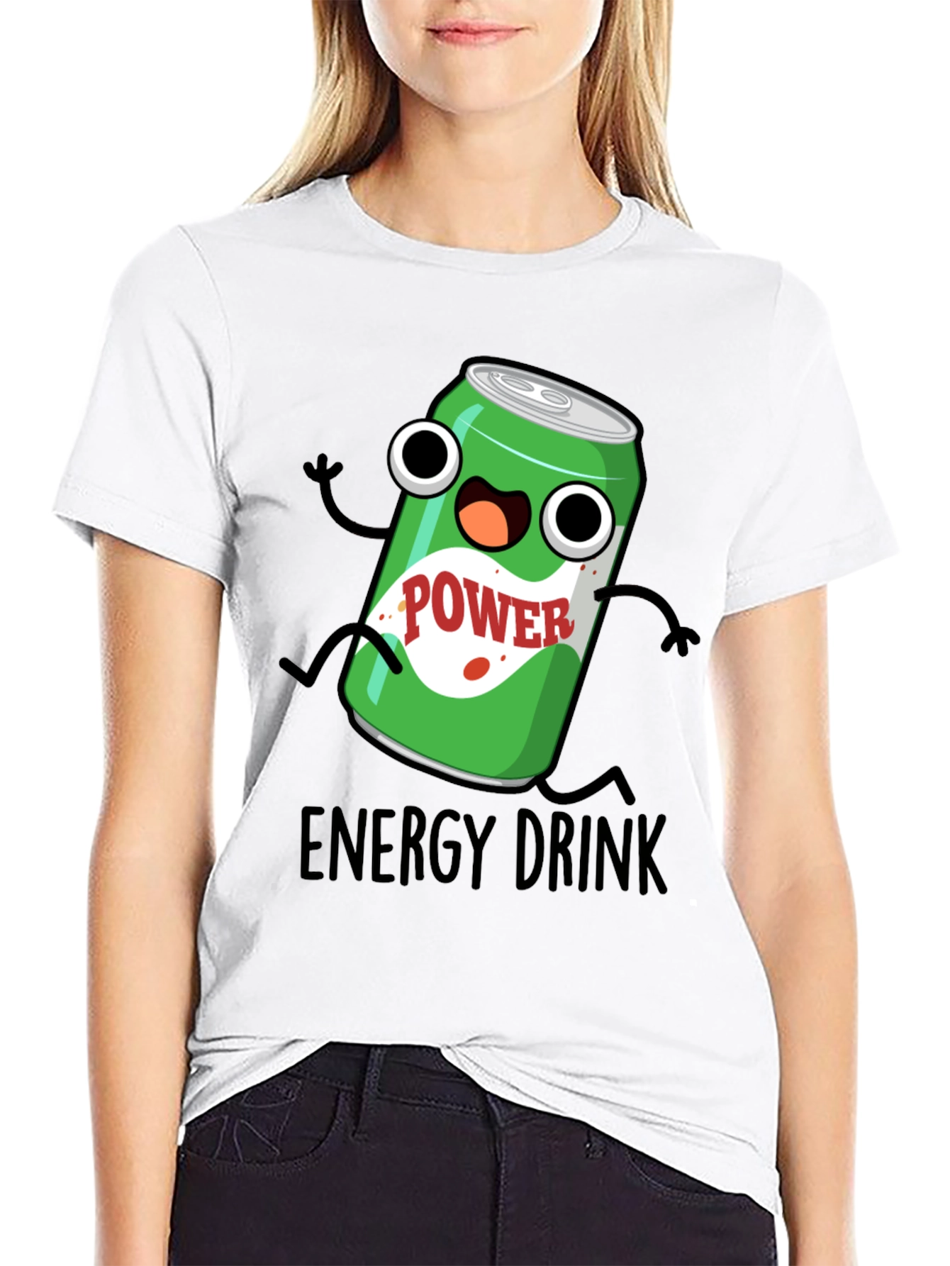 Cartoon Energy Drink T-Shirt - Black