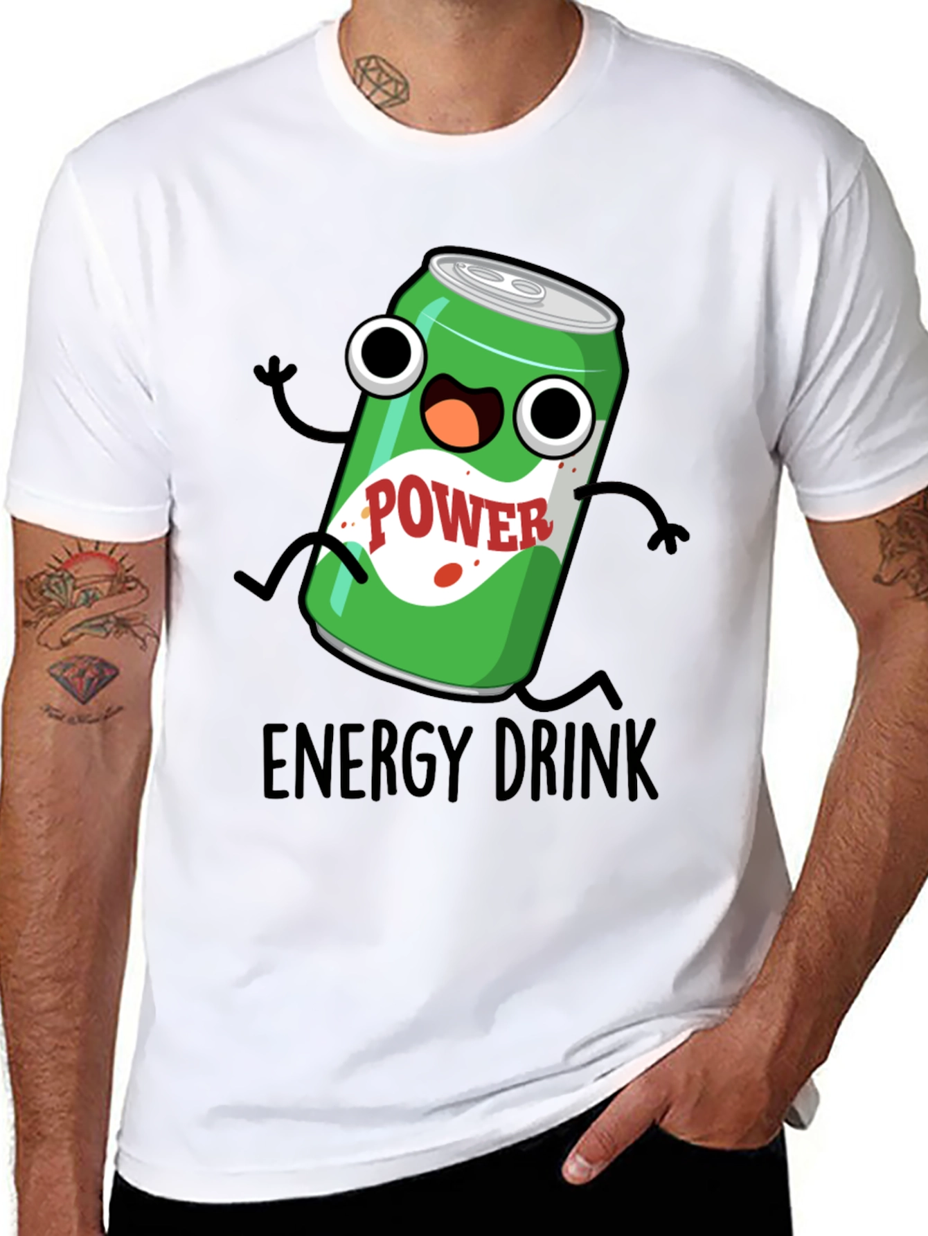 Cartoon Energy Drink T-Shirt - Black