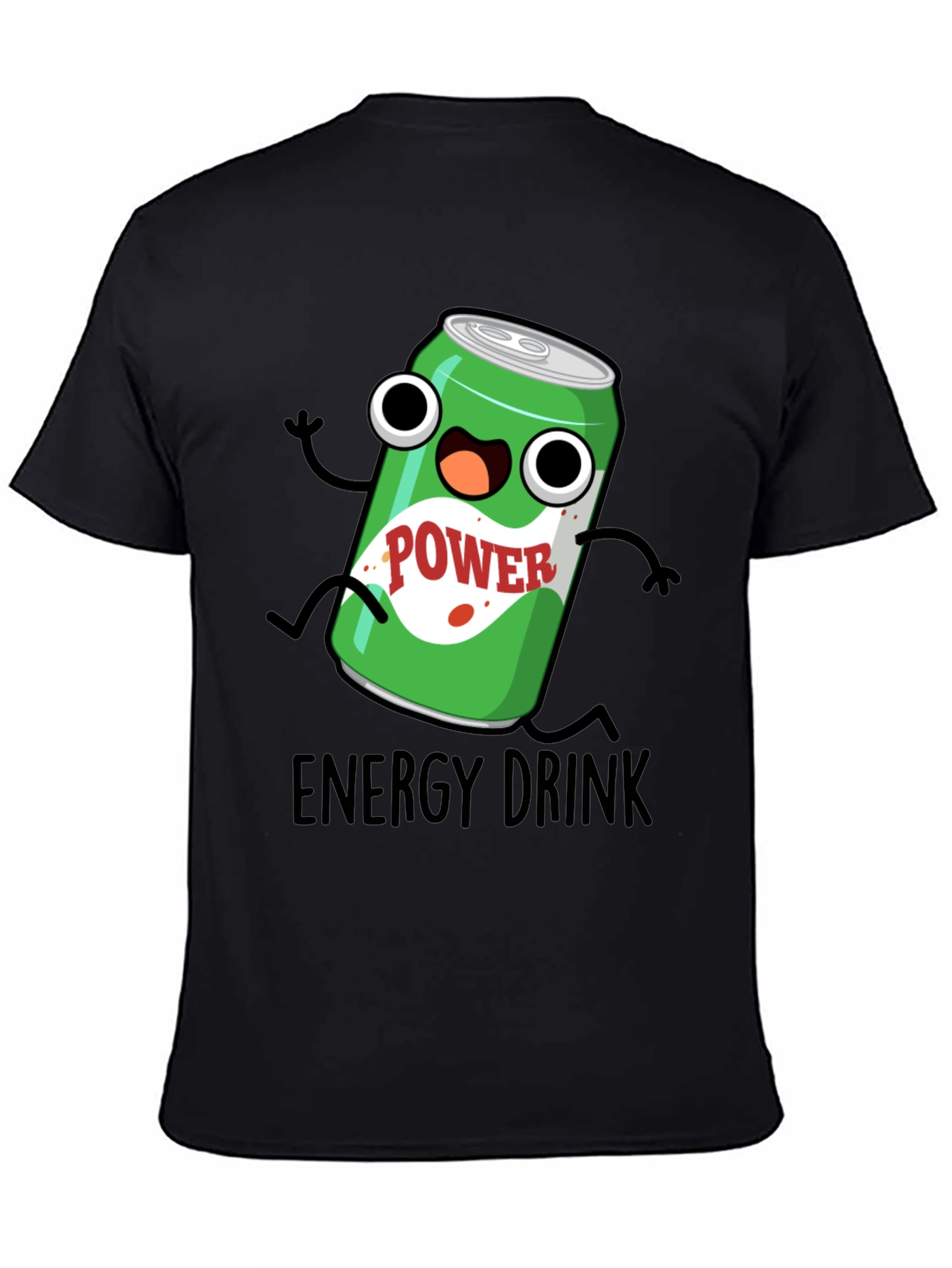 Cartoon Energy Drink T-Shirt - Black