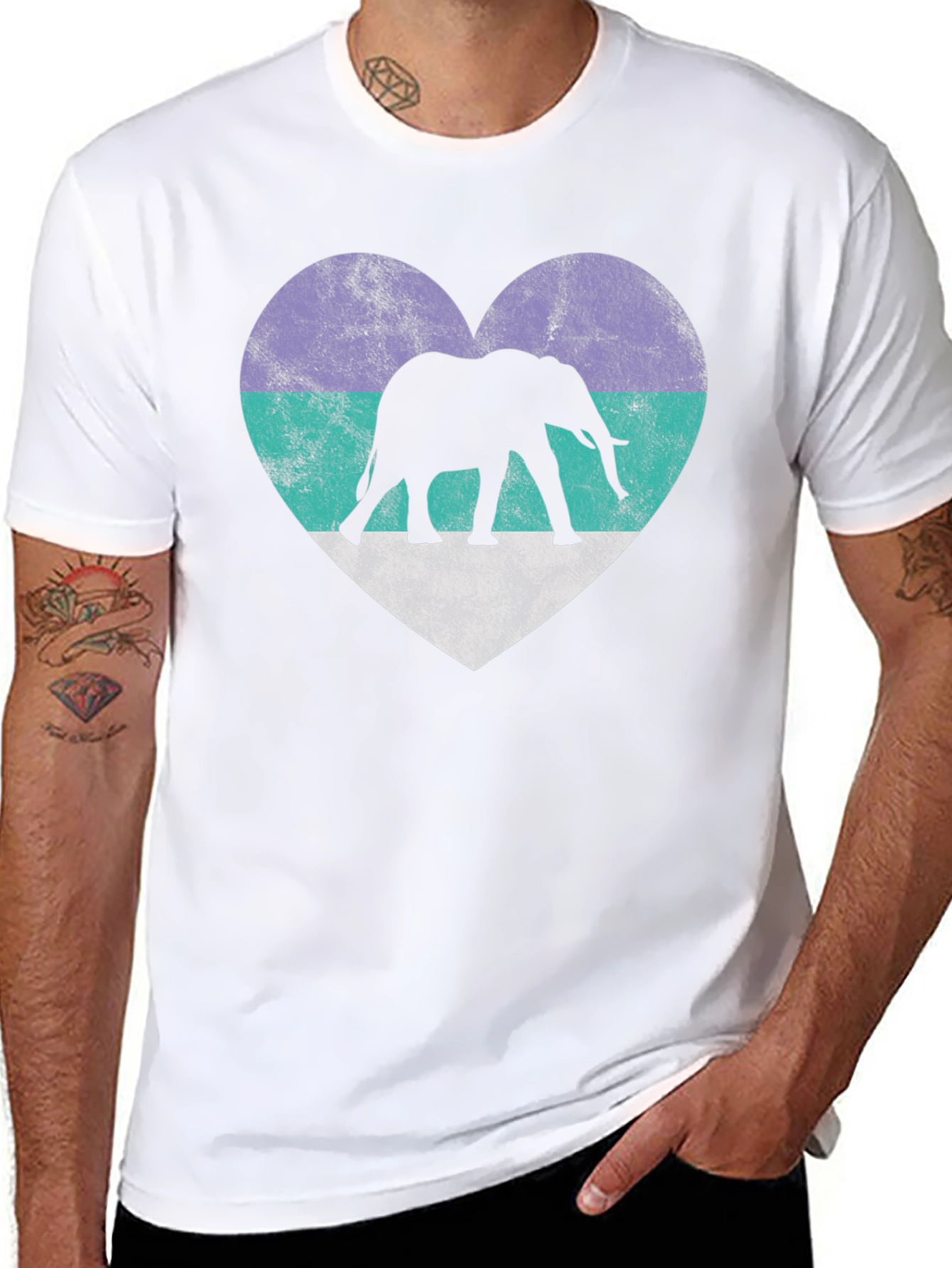Elephant Heart Graphic Tee - Unique Animal Lover Shirt