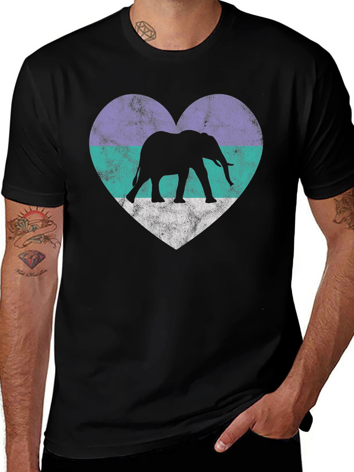 Elephant Heart Graphic Tee - Unique Animal Lover Shirt
