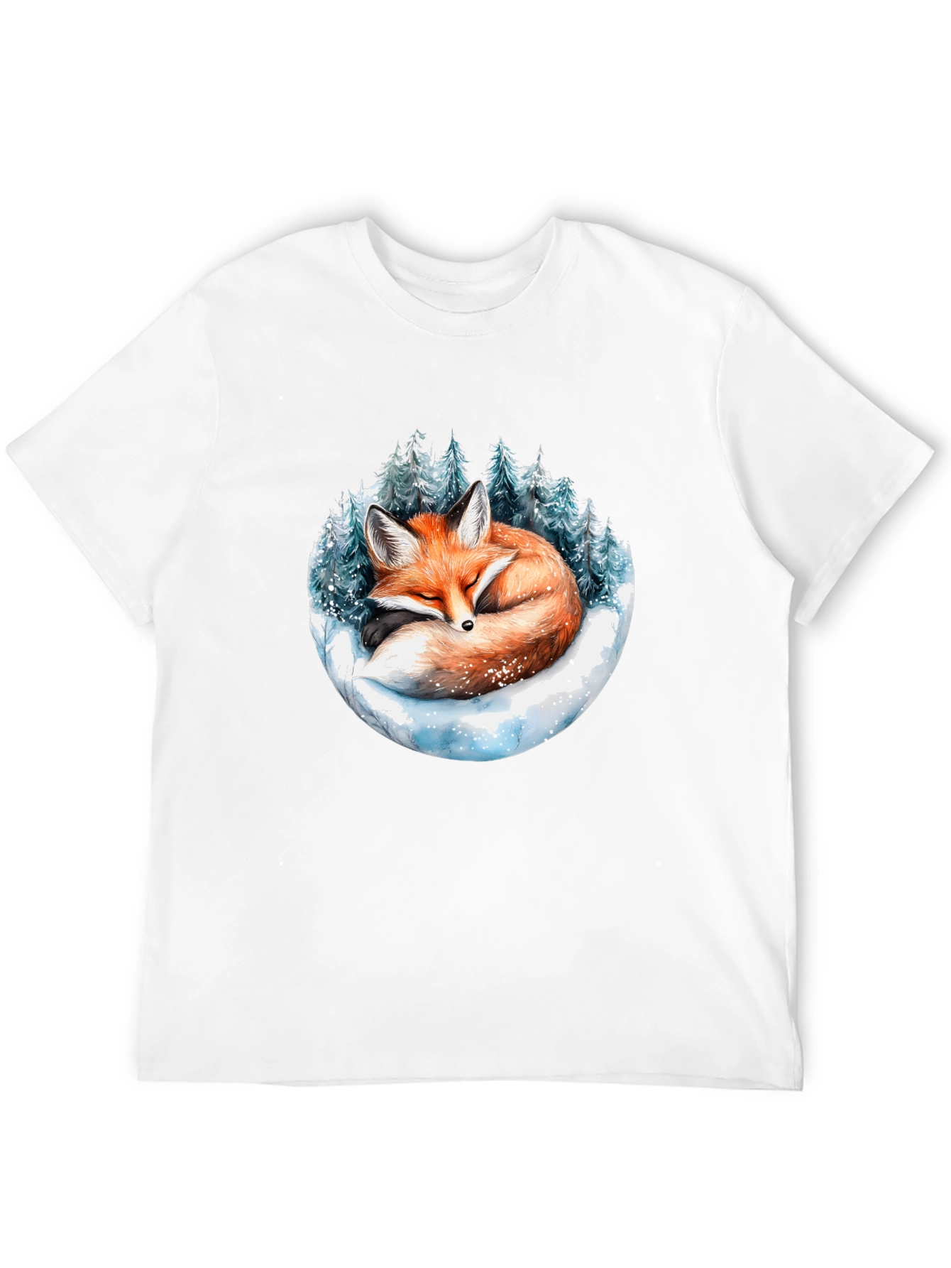 Winter Fox Graphic Tee - Cozy Wildlife Design