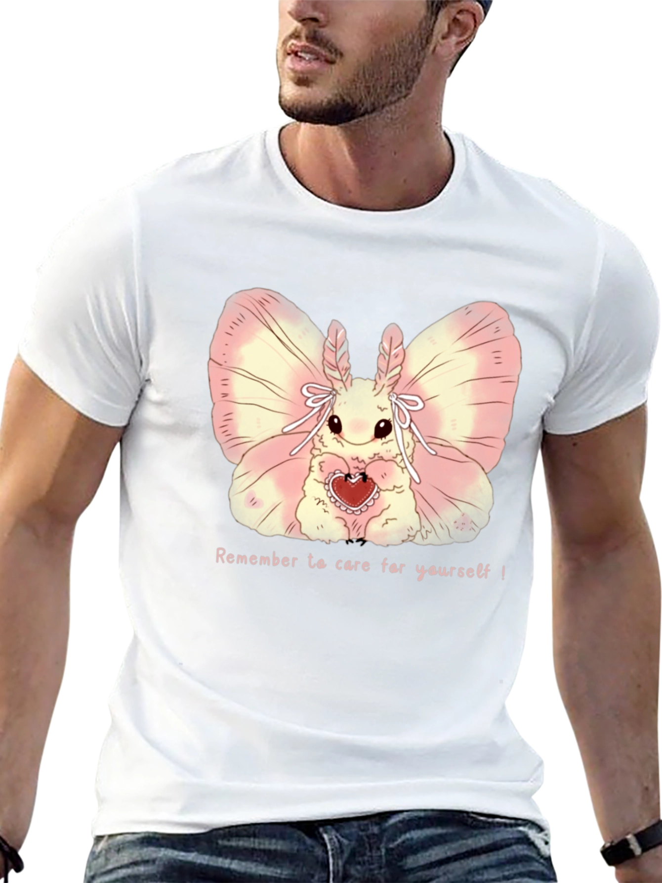 Cute Moth Heart T-Shirt - Remember to Care!
