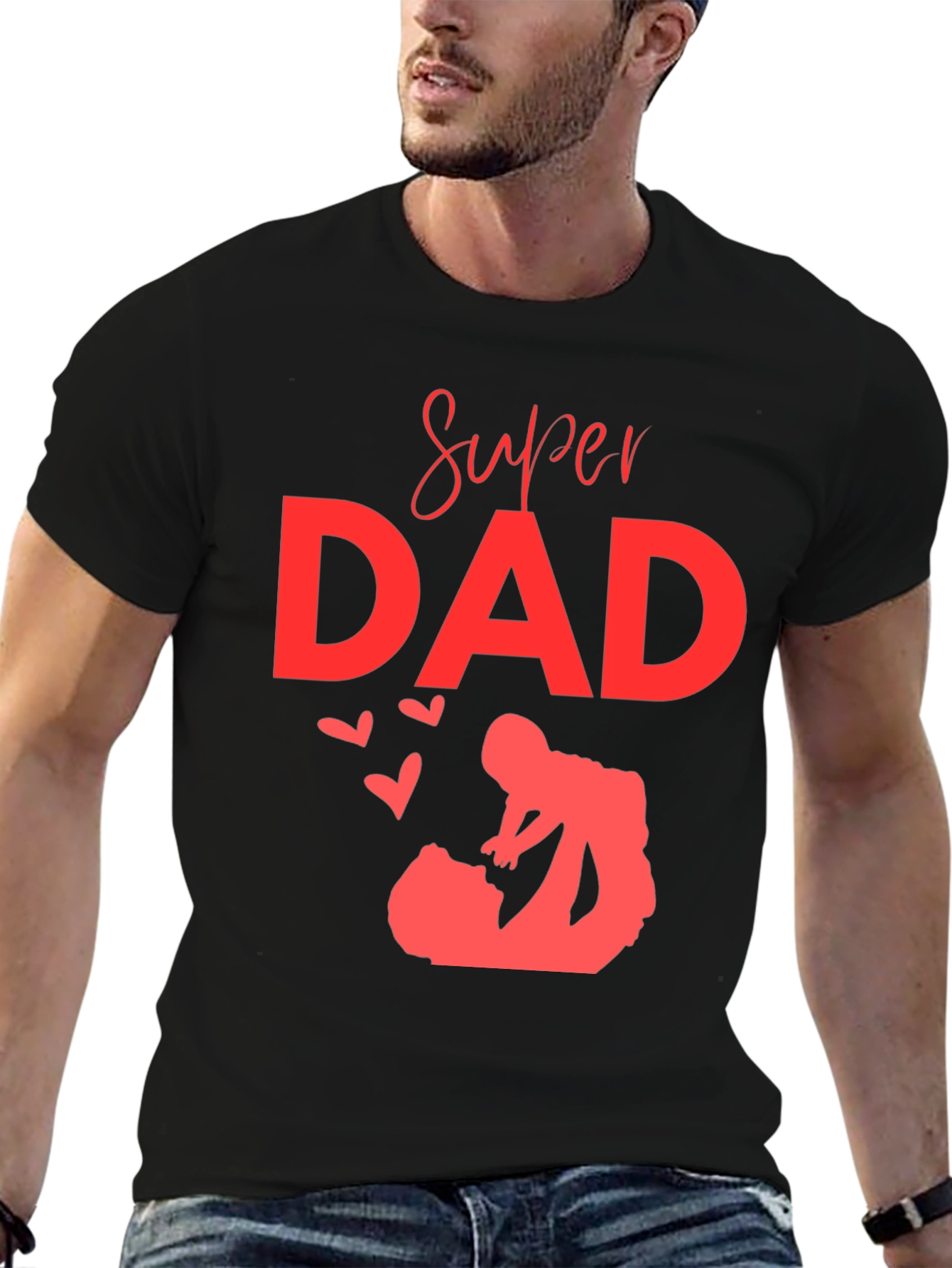 Super Dad Graphic T-Shirt - Black