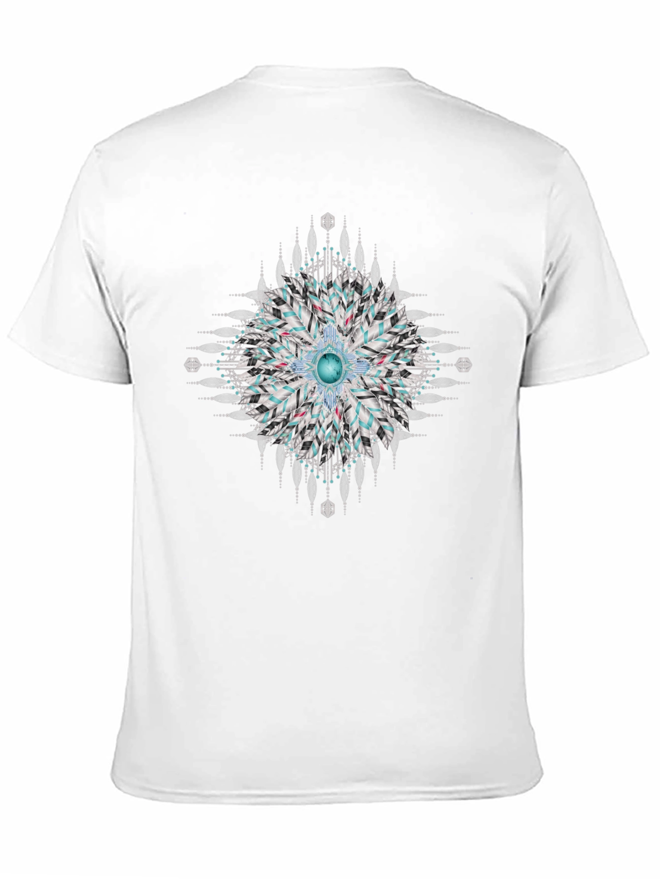 Geometric Mandala Print Black T-Shirt