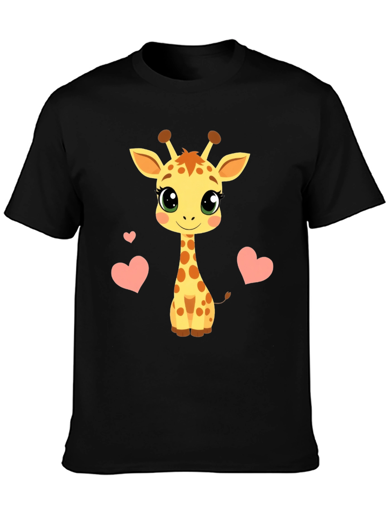 Giraffe Heart Graphic Tee - Mens Black T-Shirt