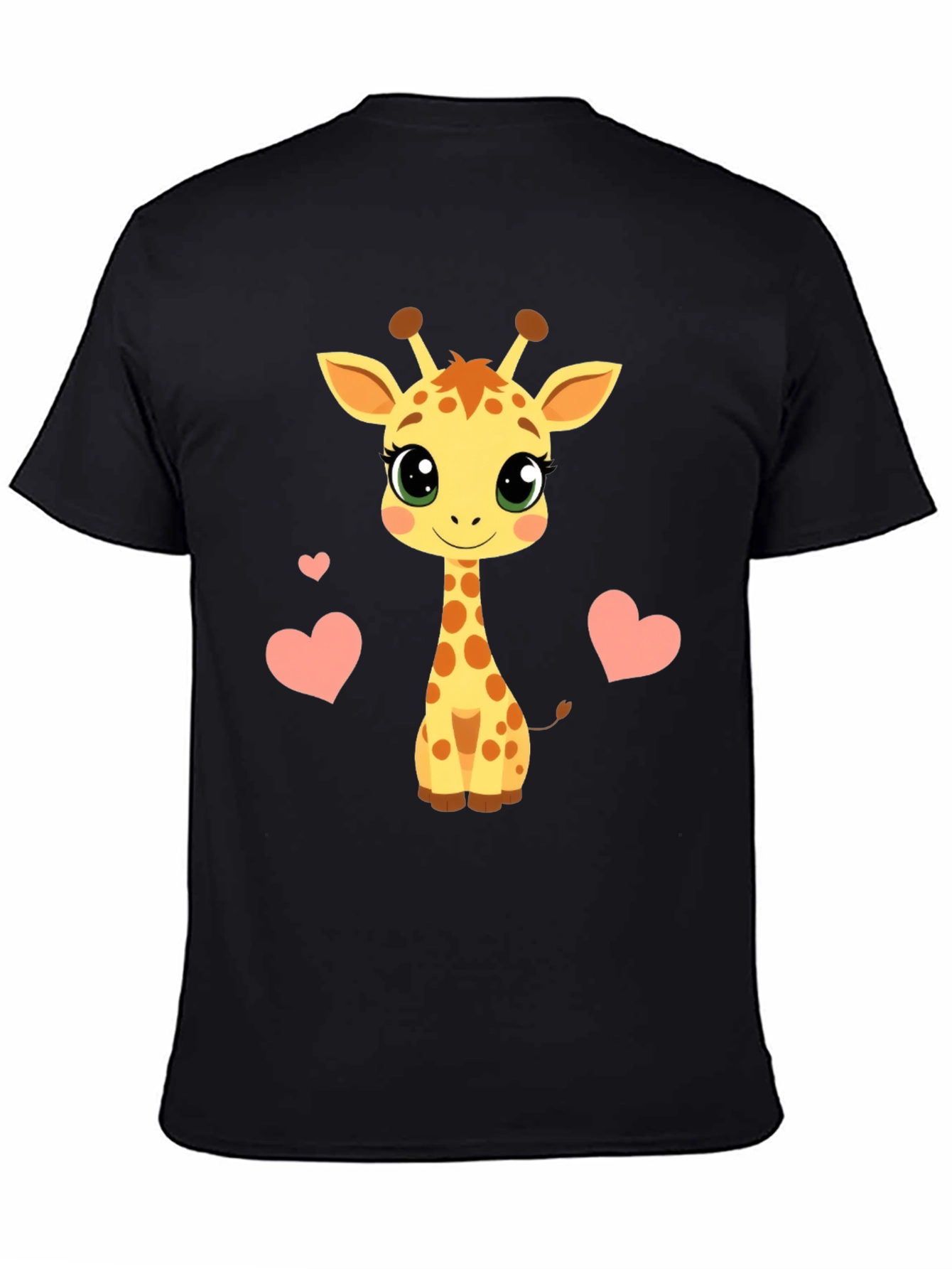 Giraffe Heart Graphic Tee - Mens Black T-Shirt