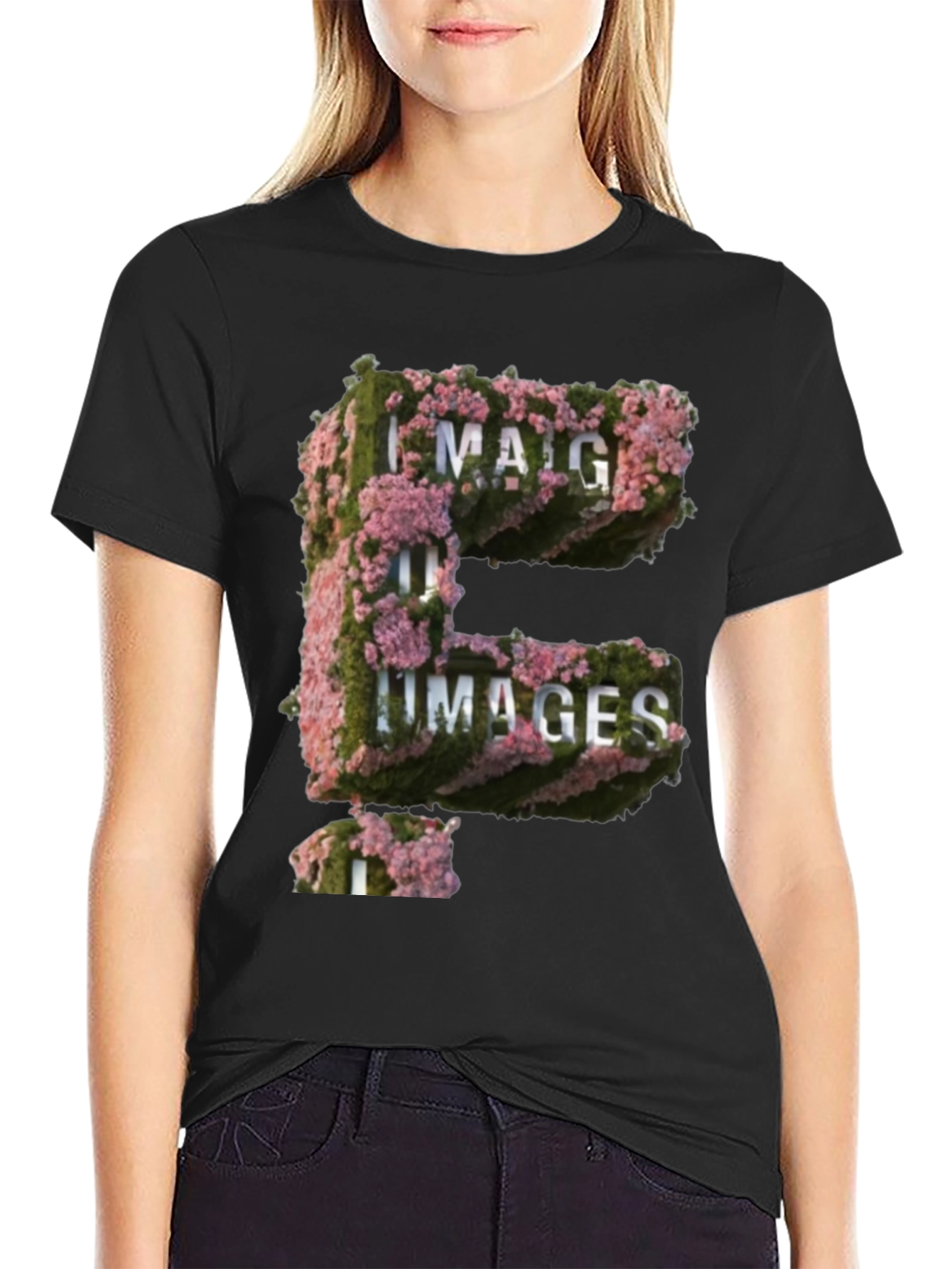 Floral E Images T-Shirt - Unique Graphic Tee