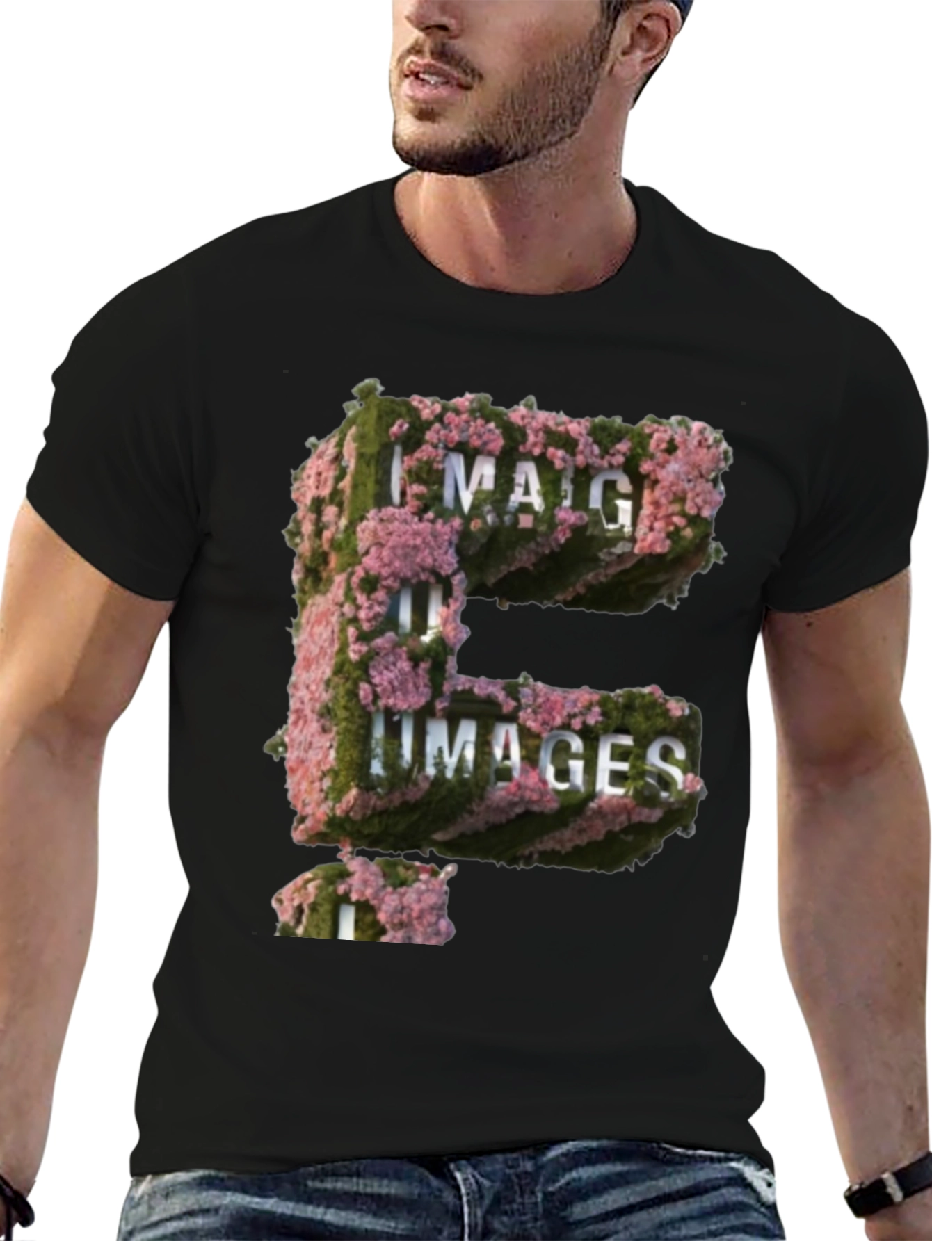 Floral E Images T-Shirt - Unique Graphic Tee
