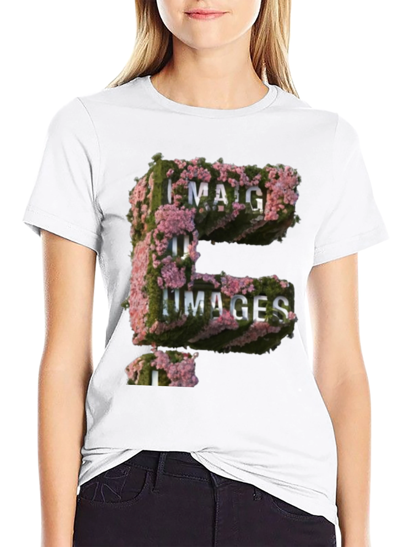 Floral E Images T-Shirt - Unique Graphic Tee
