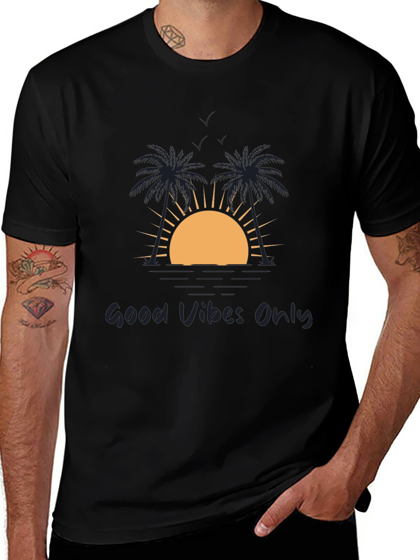 Good Vibes Only Black Graphic Tee