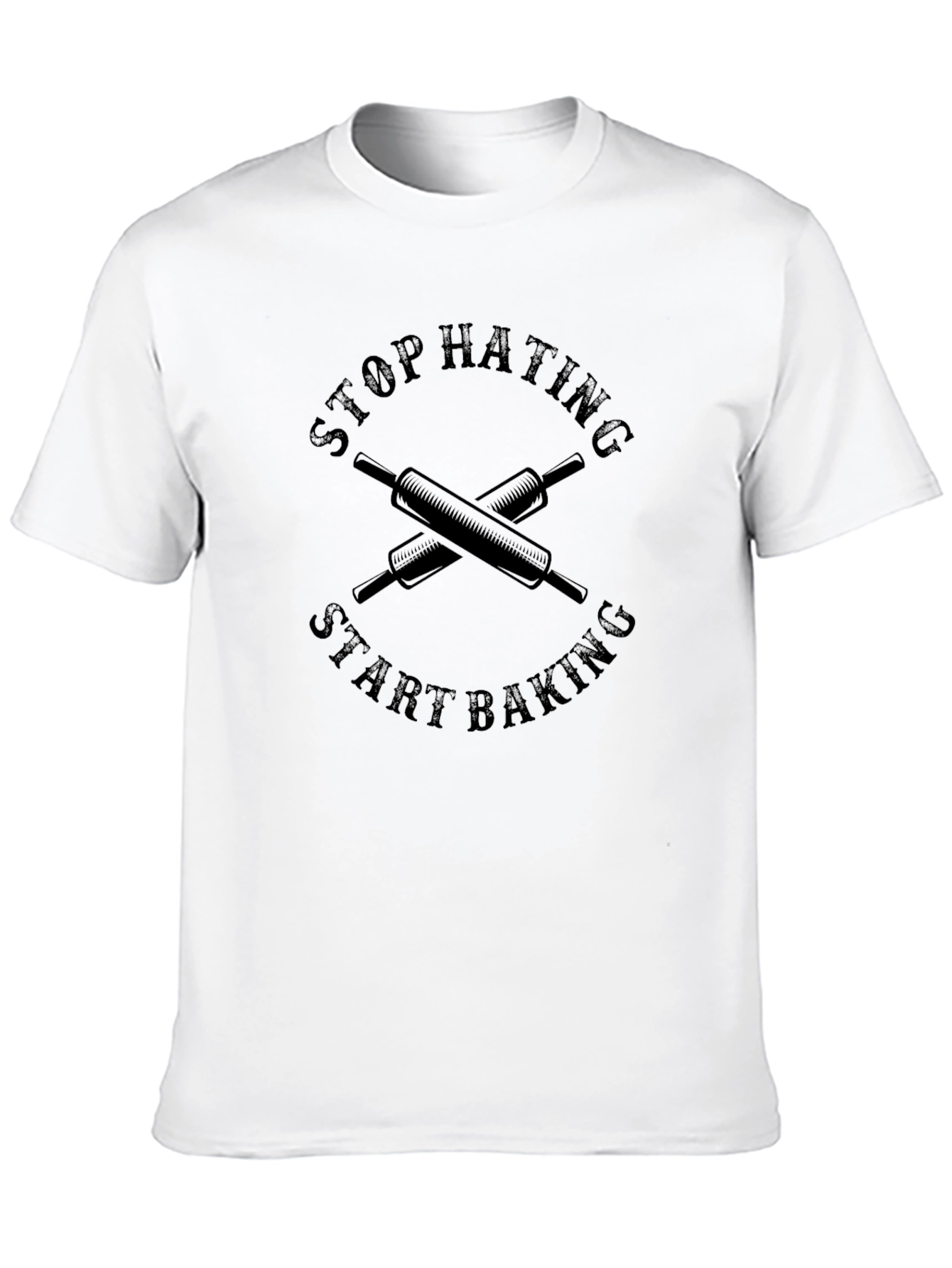 Stop Hating Start Baking Black T-Shirt