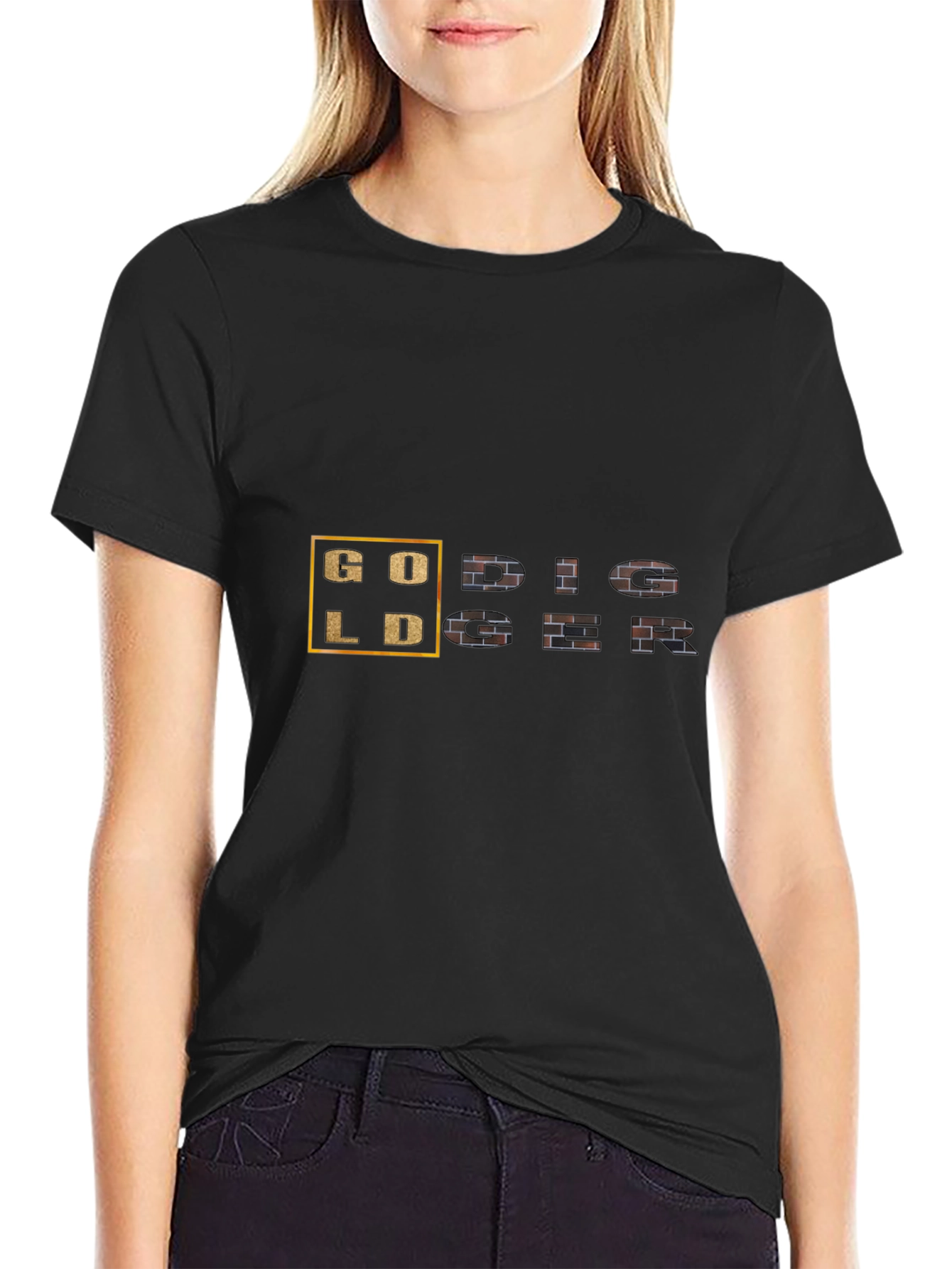 Gold Digger Graphic Tee - Black Short Sleeve