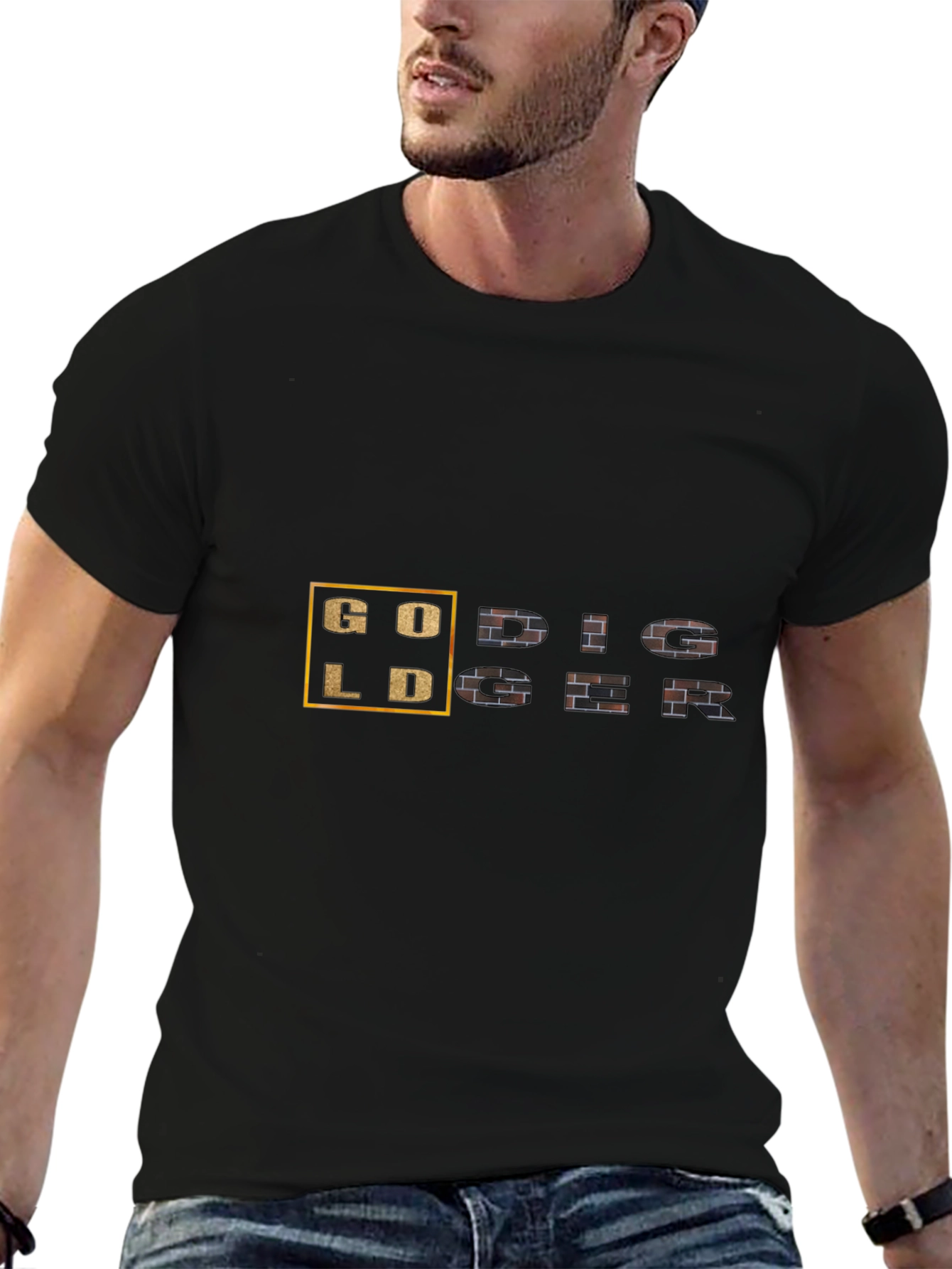 Gold Digger Graphic Tee - Black Short Sleeve