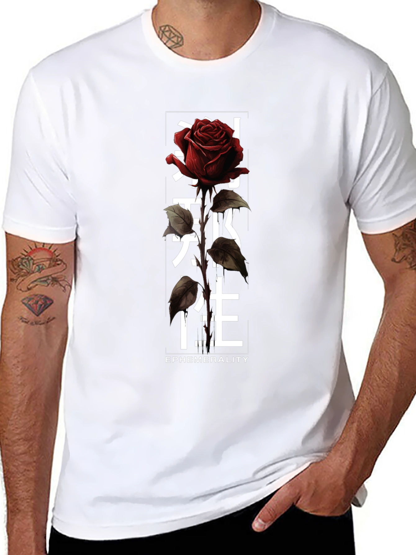 Ephemeral Rose Graphic Tee - Black