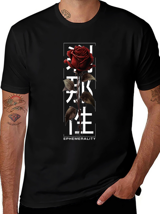 Ephemeral Rose Graphic Tee - Black