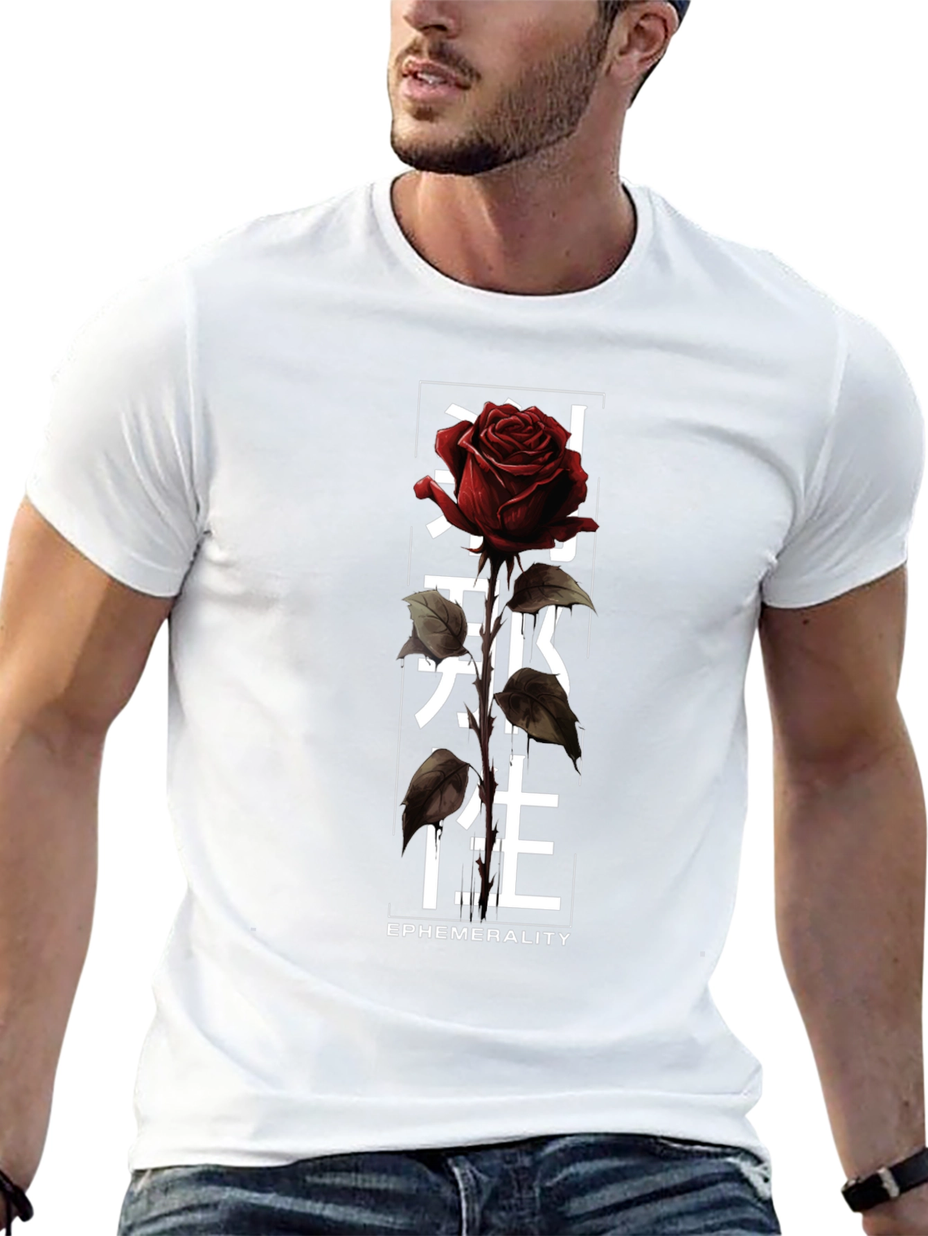 Ephemeral Rose Graphic Tee - Black