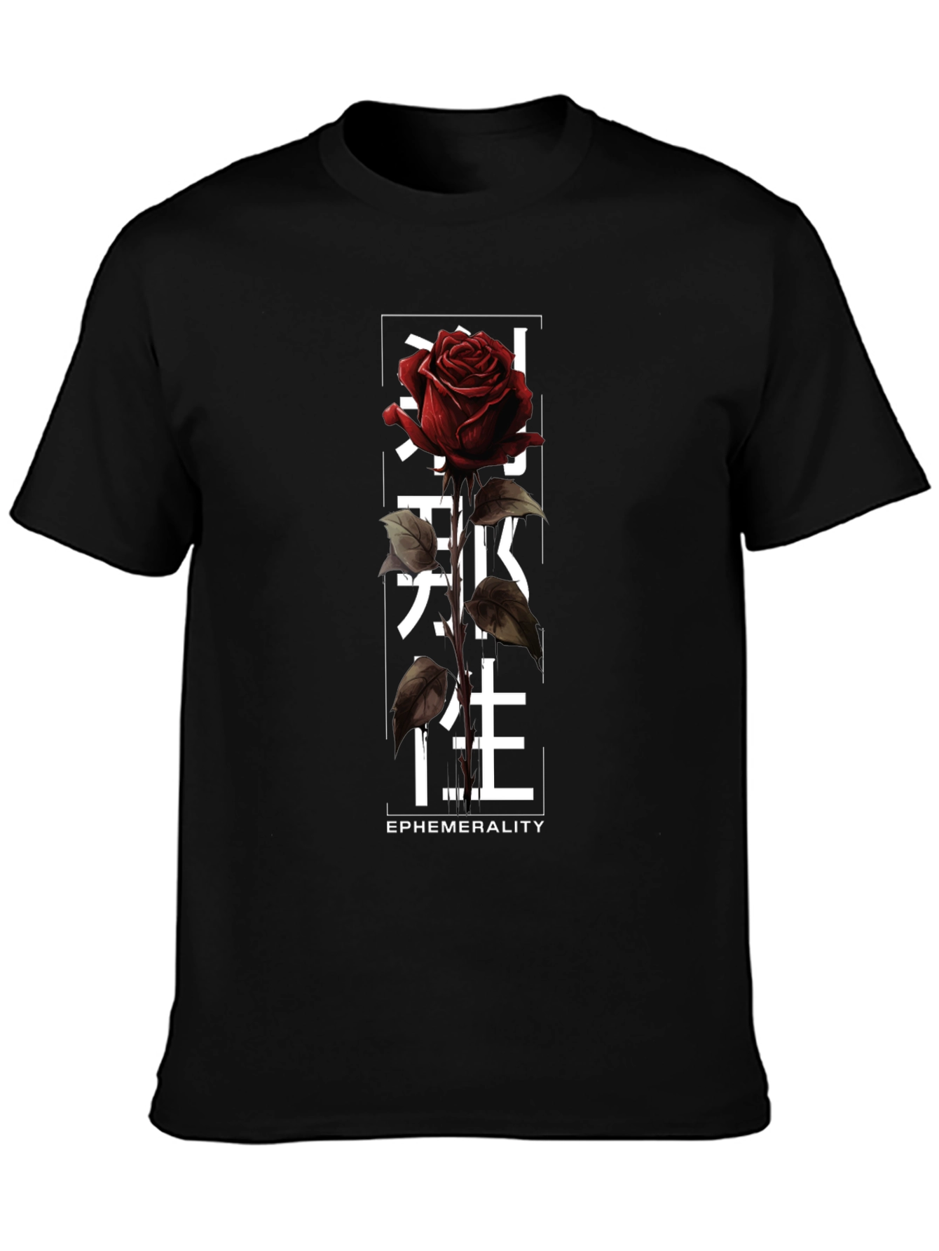 Ephemeral Rose Graphic Tee - Black