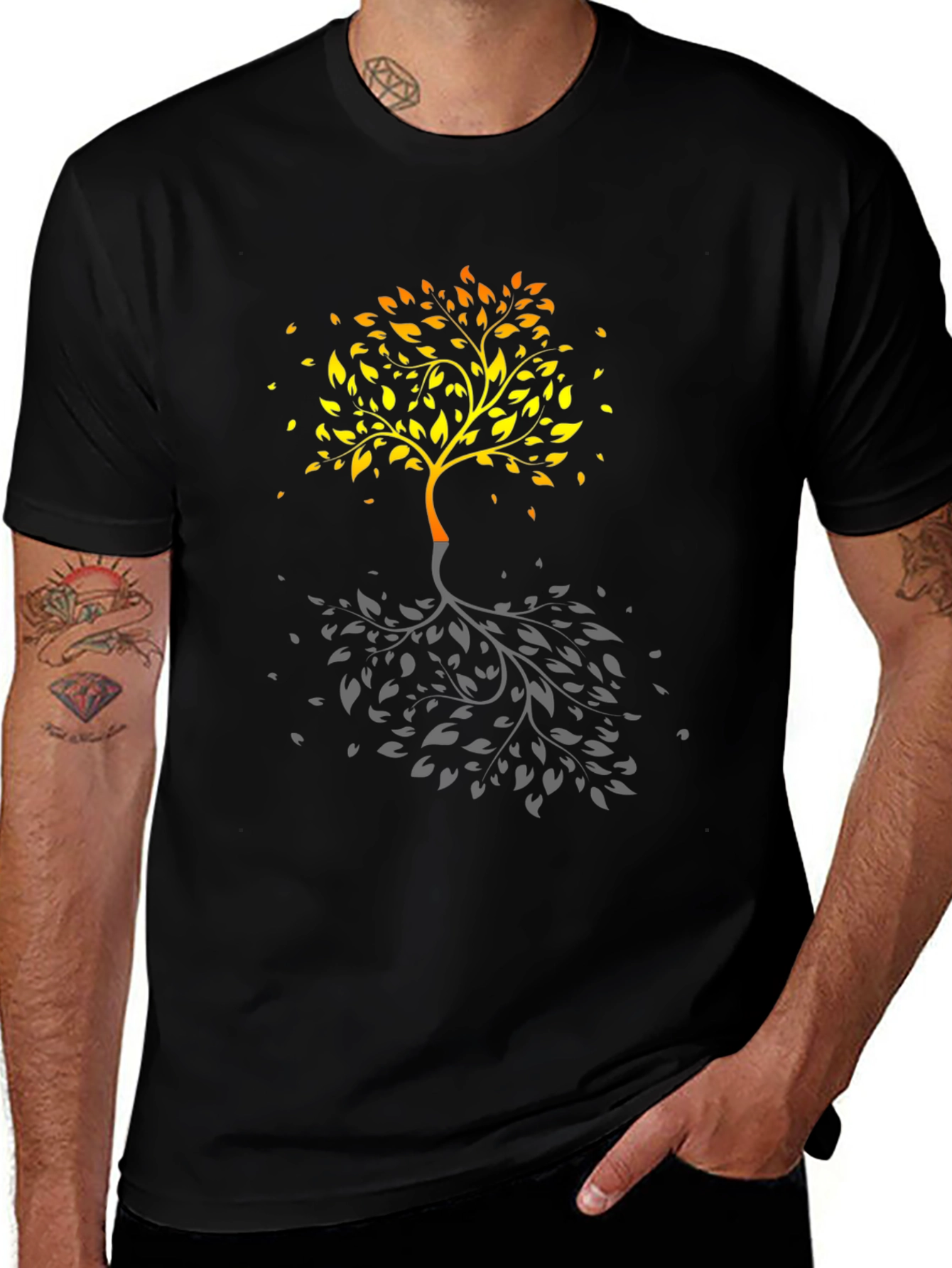 Tree of Life Mens Black Graphic Tee