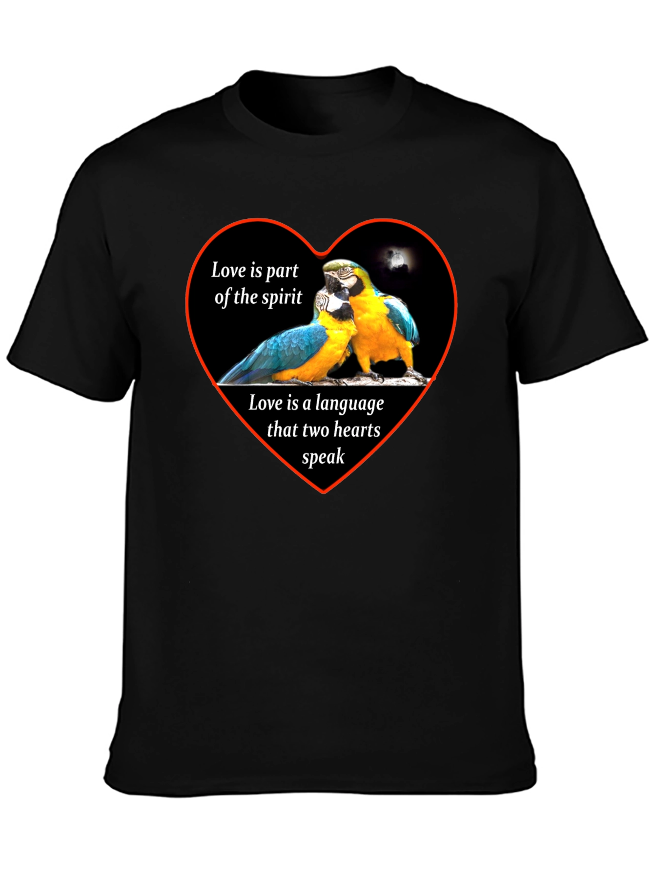 Love Parrots Heart T-Shirt - Spirit & Language