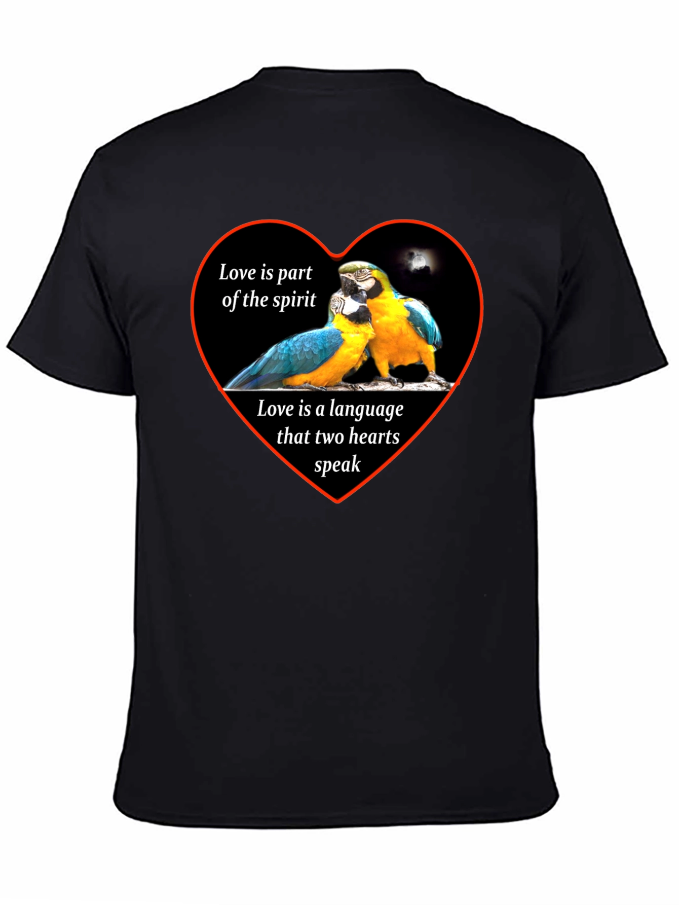 Love Parrots Heart T-Shirt - Spirit & Language