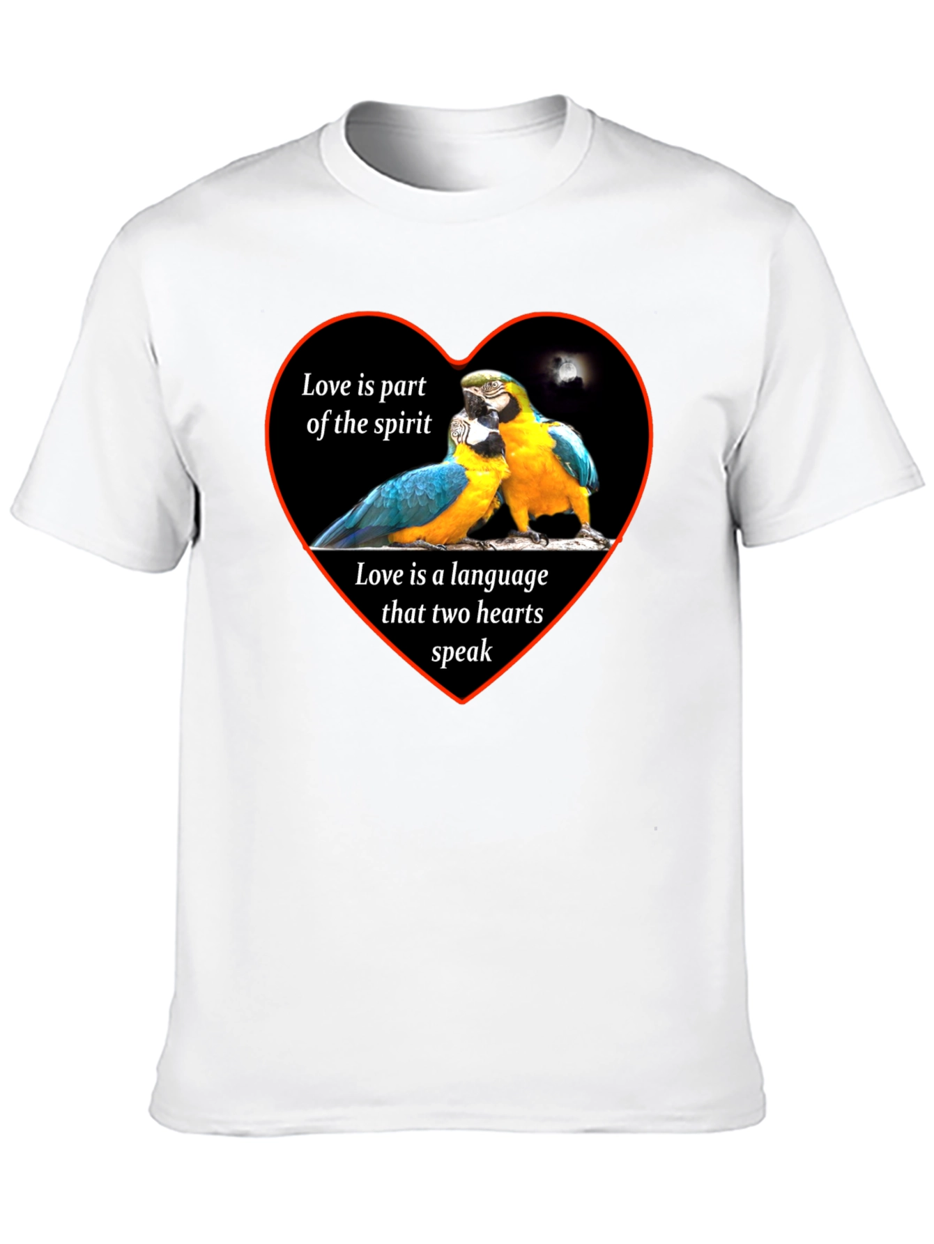 Love Parrots Heart T-Shirt - Spirit & Language
