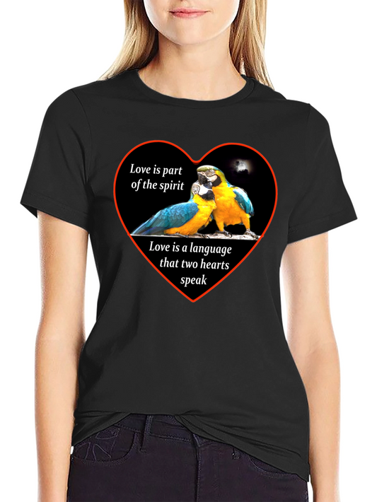 Love Parrots Heart T-Shirt - Spirit & Language