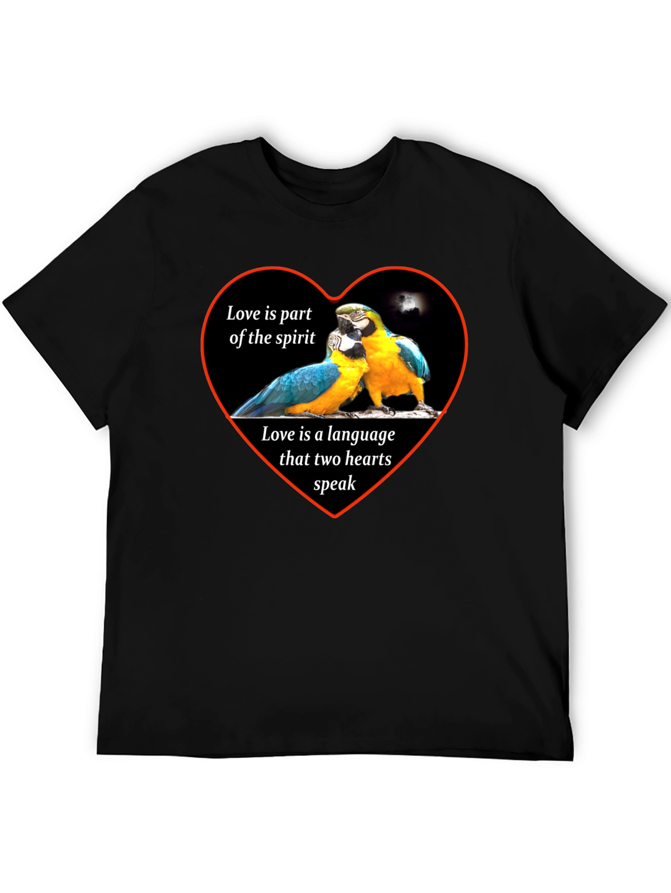 Love Parrots Heart T-Shirt - Spirit & Language