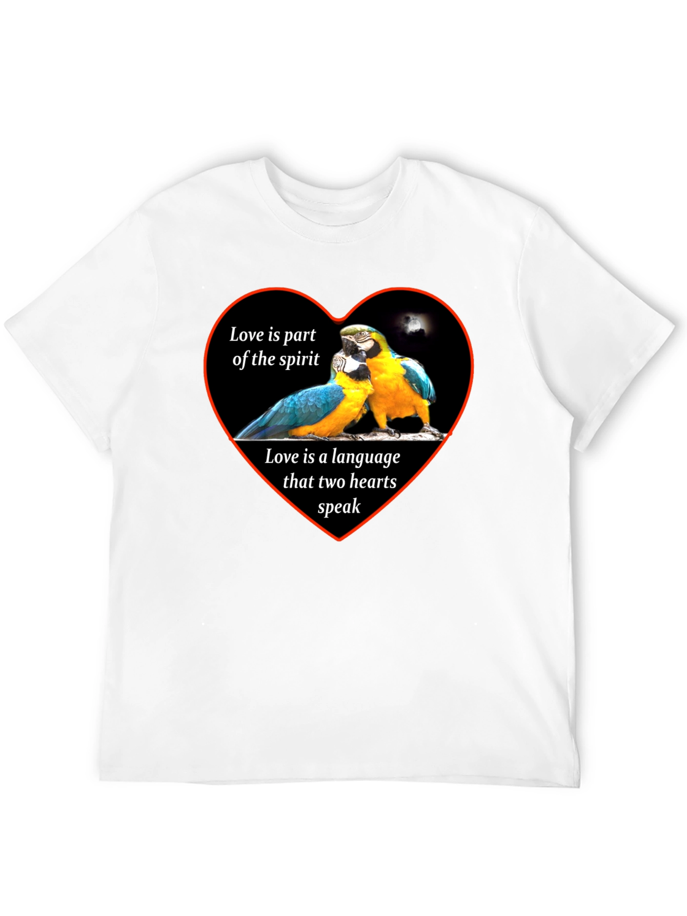Love Parrots Heart T-Shirt - Spirit & Language