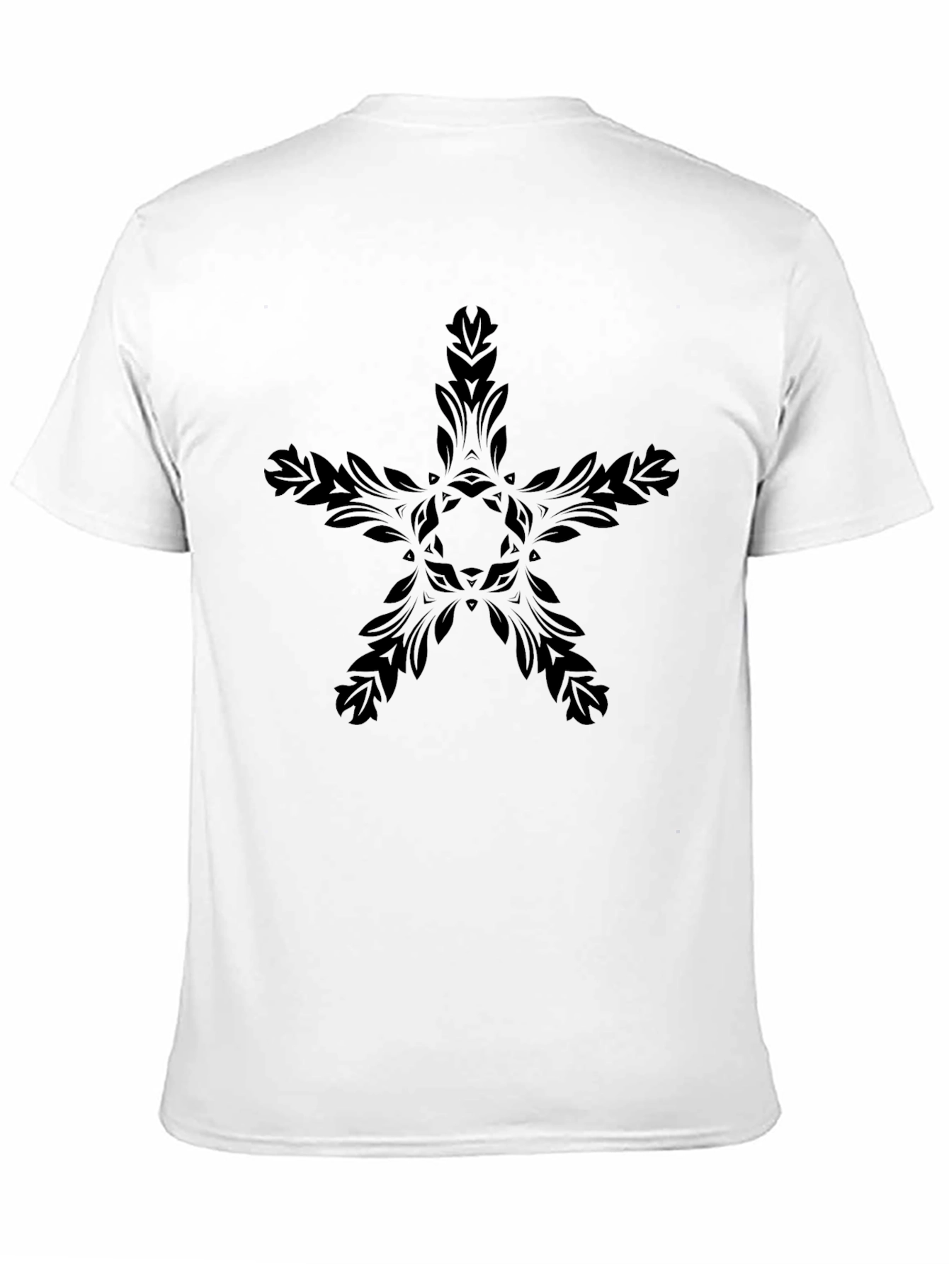 Elegant Black Star Floral Graphic T-Shirt