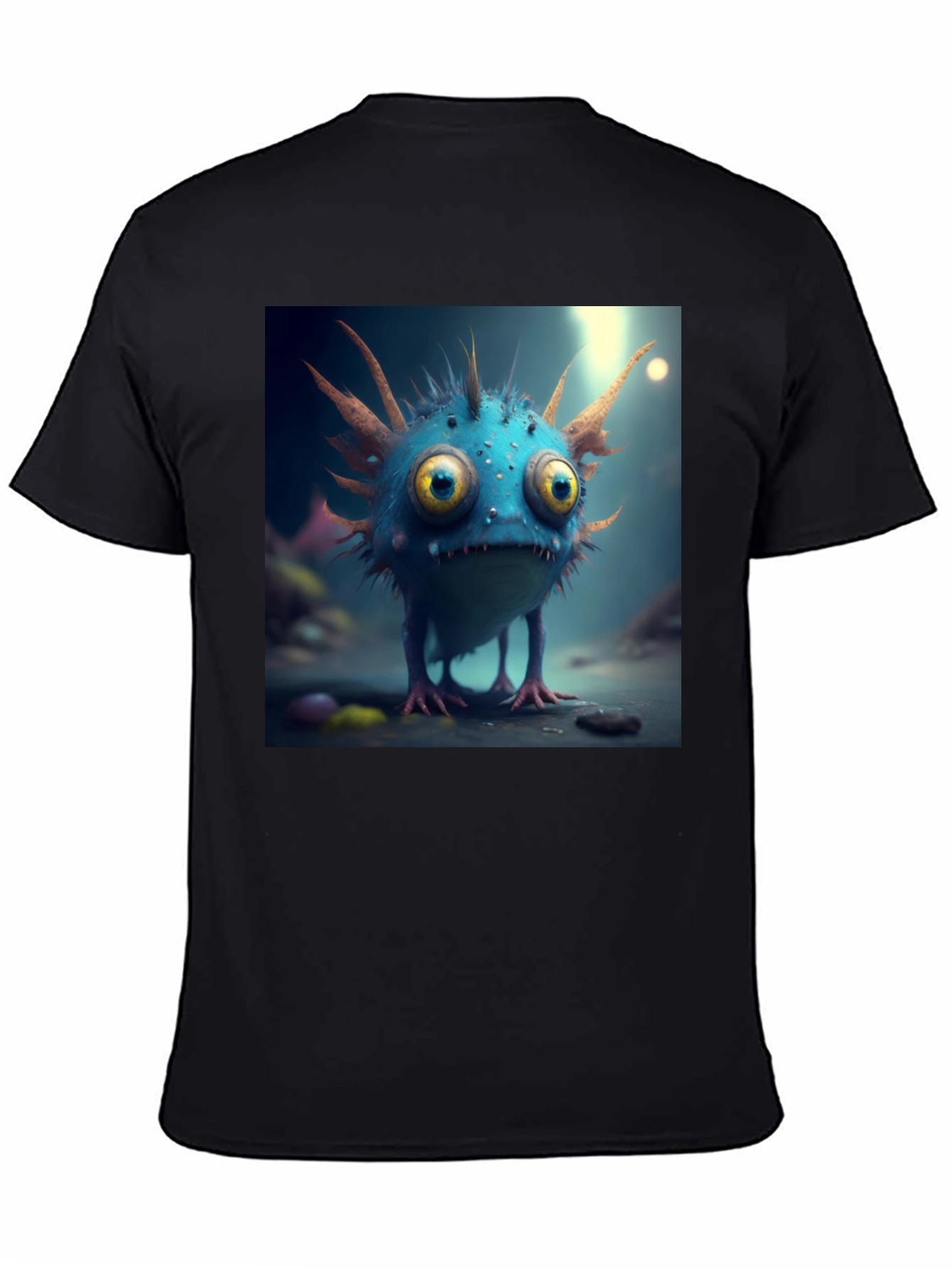 Cute Monster Graphic Tee - Black